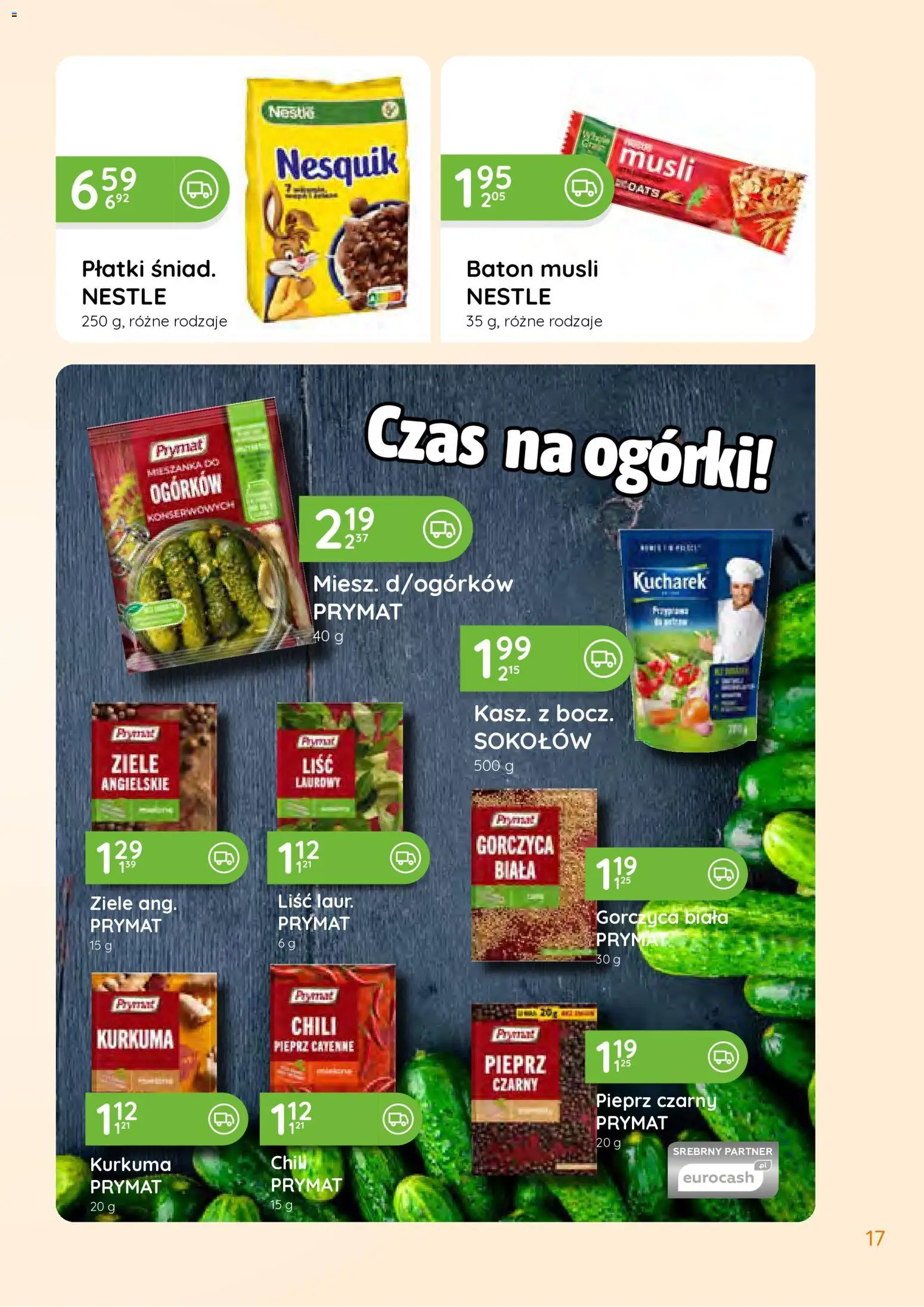 Eurocash gazetka - Południowy Wschód od 27.07.2026 | Strona: 17 | Produkty: Kurkuma, Baton, Musli, Ogórki