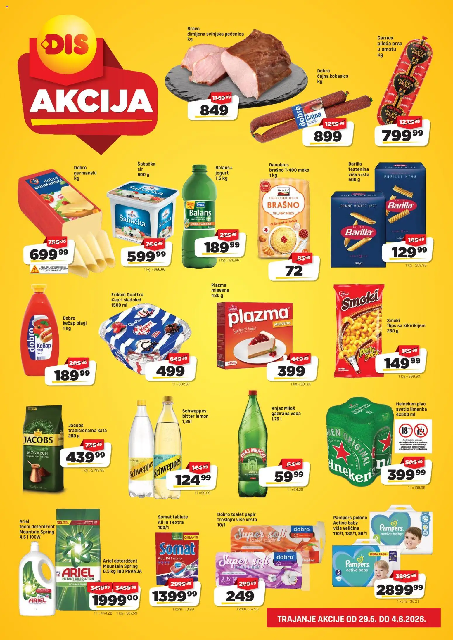 DIS katalog - važi od 29.05.2026 | Strana: 2 | Proizvode: Smoki, Sladoled, Pivo, Kobasica