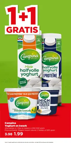halfvolle yoghurt EXTRA PROTEÏNE, Campina halfvolle yoghurt EXTRA PROTEÏNE - Voorbeeld van een folder van Plus, geldig van 17.06.2026 | Pagina: 3