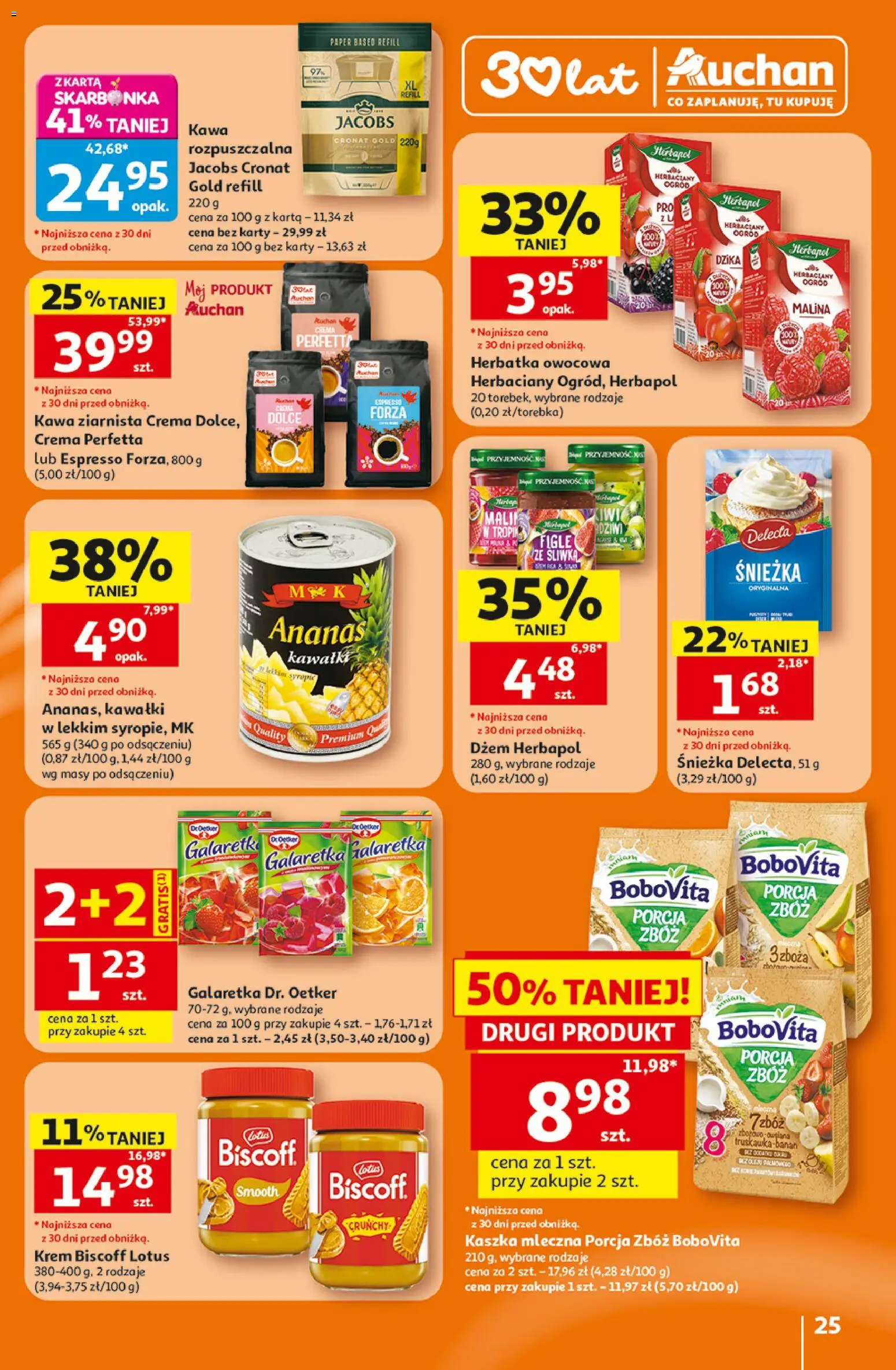 Auchan gazetka - 30 Lat Hipermarket od 16.07.2026 | Strona: 25 | Produkty: Karta, Dżem, Kawa, Ananas