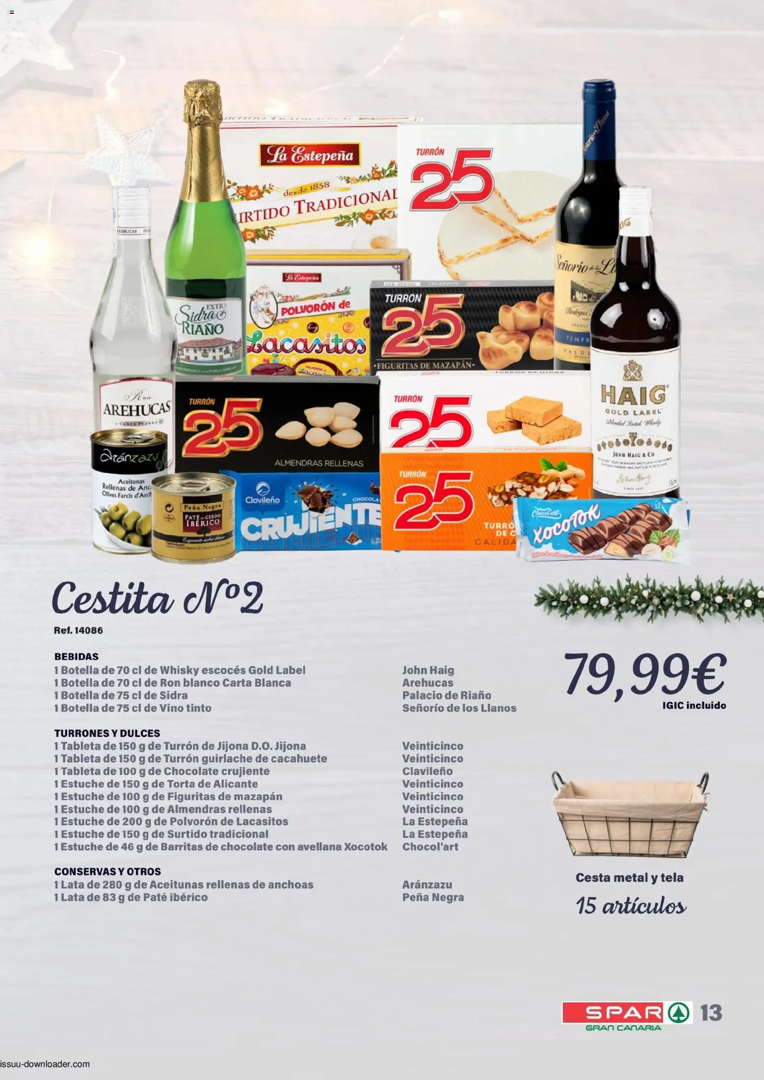 Spar Cestas y Lotes │ válido desde el 30/10/2026 | Página: 13 | Productos: Cerdo, Tableta, Ron blanco, Sidra