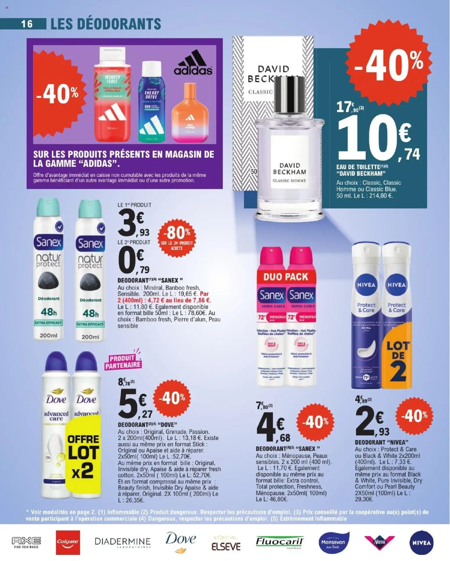 {H1} | Page: 16 | Produits: Ingrédients, Adidas, Déodorant, Thé
