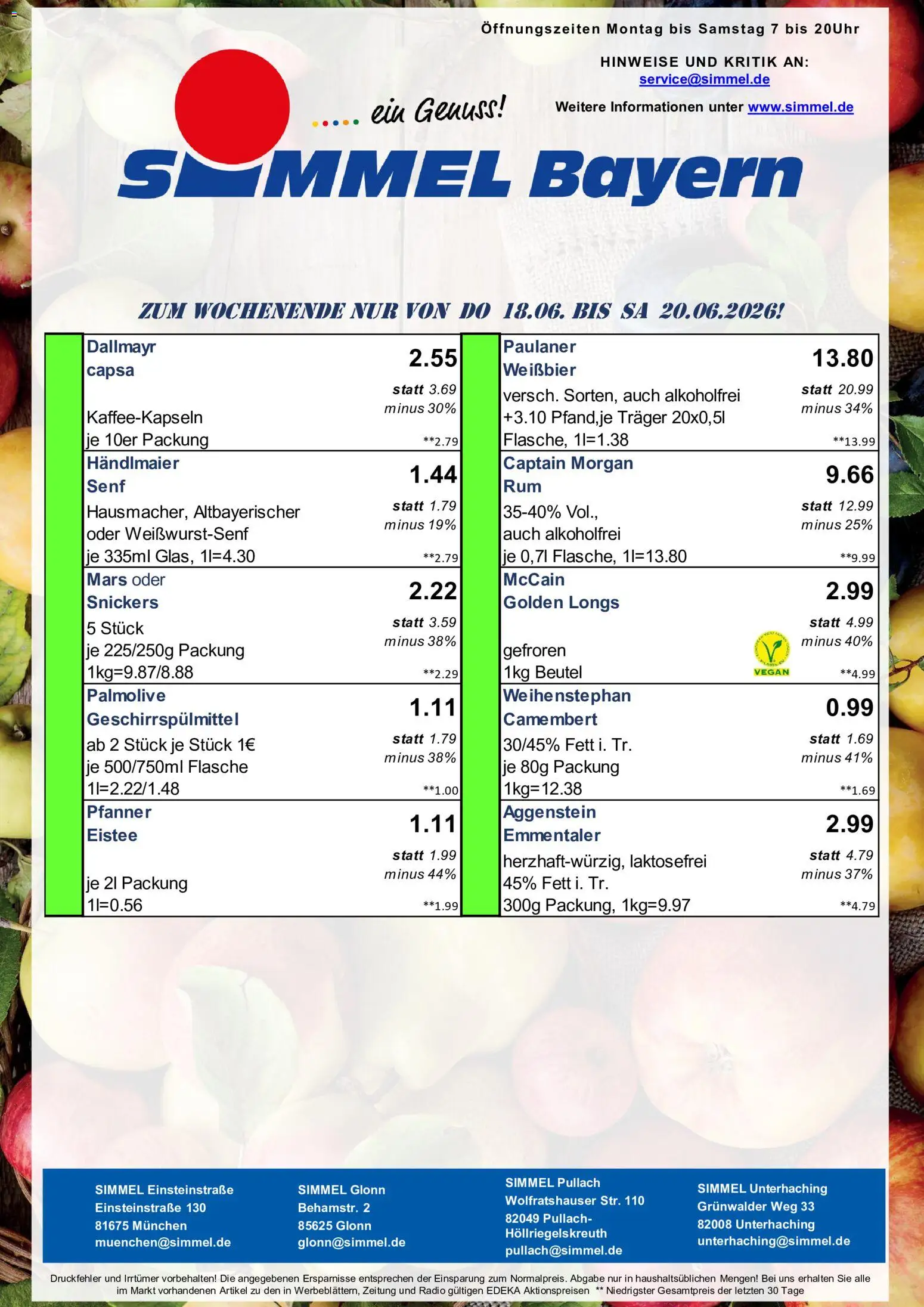 Simmel Bayern – gültig ab 15.06.2026 | Seite: 10 | Produkte: Weißbier, Mars, Dallmayr, Geschirrspülmittel