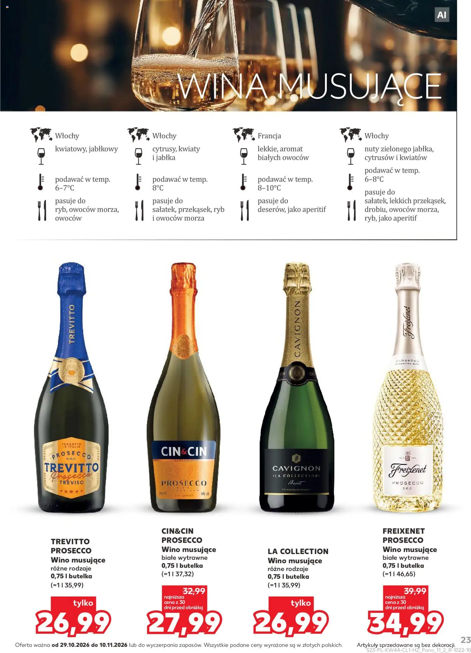 Kaufland Polsko leták - Barek od 29.10.2026 | Strana: 23 | Produkty: Prosecco, Jablka