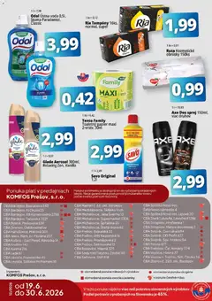 CBA Komfos leták platný od 19.06.2026 | Strana: 16 | Produkty: Savo, Toaletný papier, Ústna voda, Voda