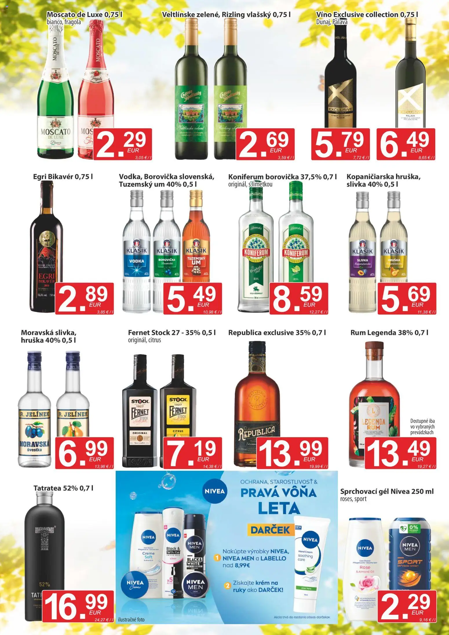 Nové CBA Verex akcie – leták je platný od 18.06.2026 | Strana: 11 | Produkty: Nivea, Koniferum, Vodka, Fernet Stock