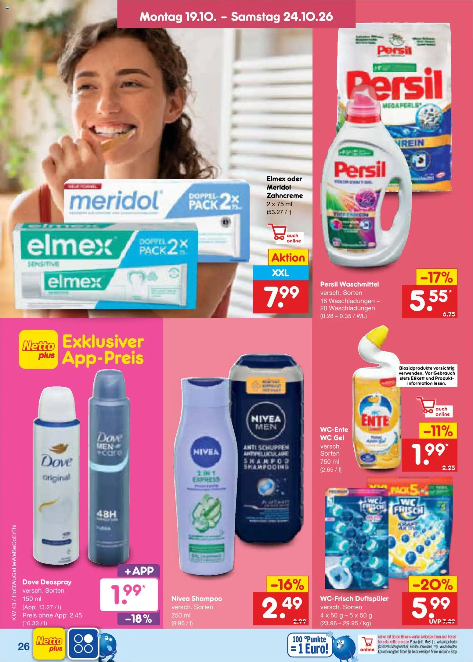 Netto Marken-Discount Prospekt – gültig ab 19.10.2026 | Seite: 36 | Produkte: Waschmittel, Deospray, Ente, Persil