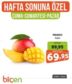 30 Ekim 2026 tarihinden itibaren geçerli olan Biçen Market kataloğu önizlemesi | Sayfa: 15 | Ürünler: Raf, Mango