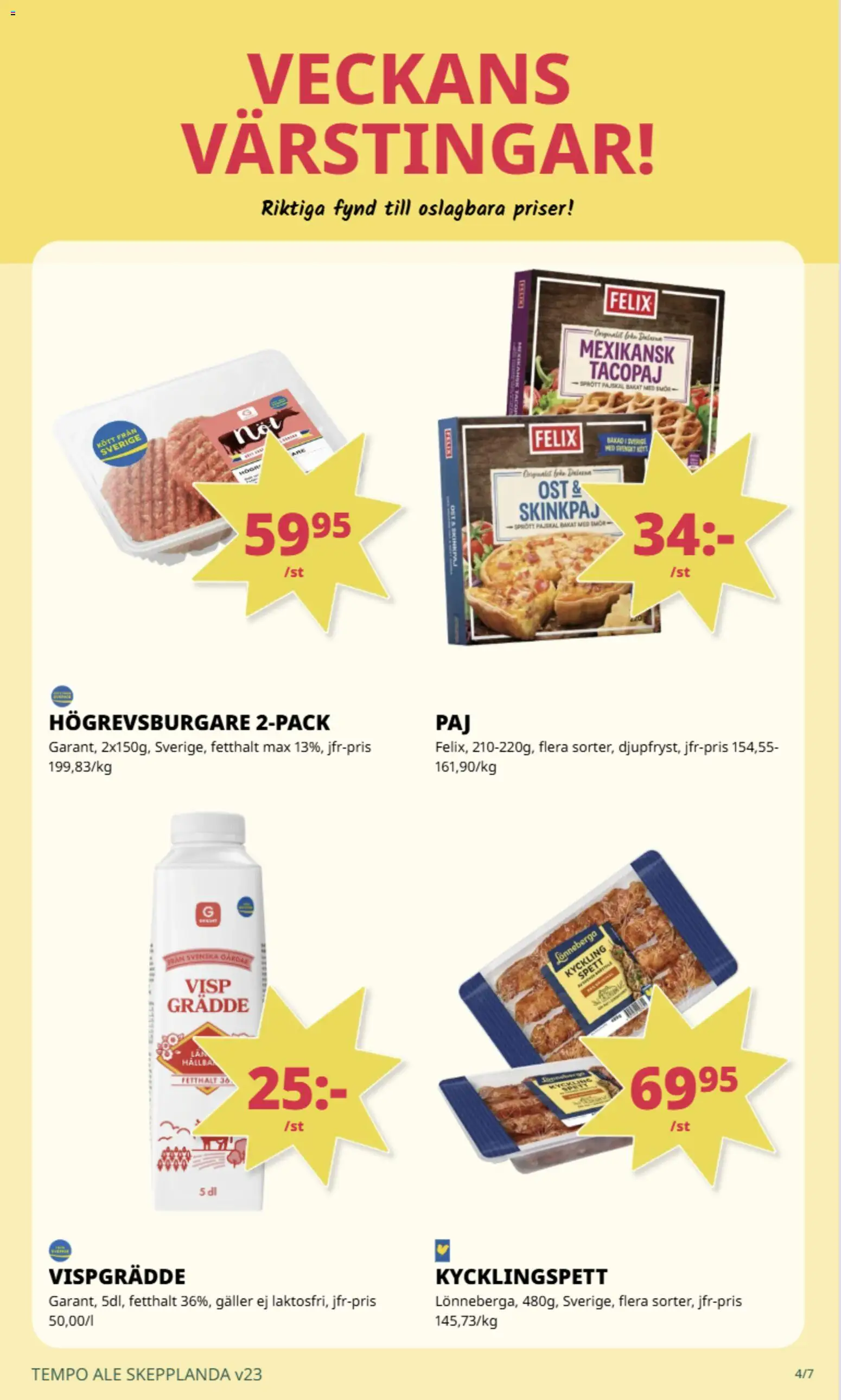 Tempo reklamblad aktuell från 01.06.2026 | Sida: 2 | Produkter: Smör, Ost, Grädde, Vispgrädde