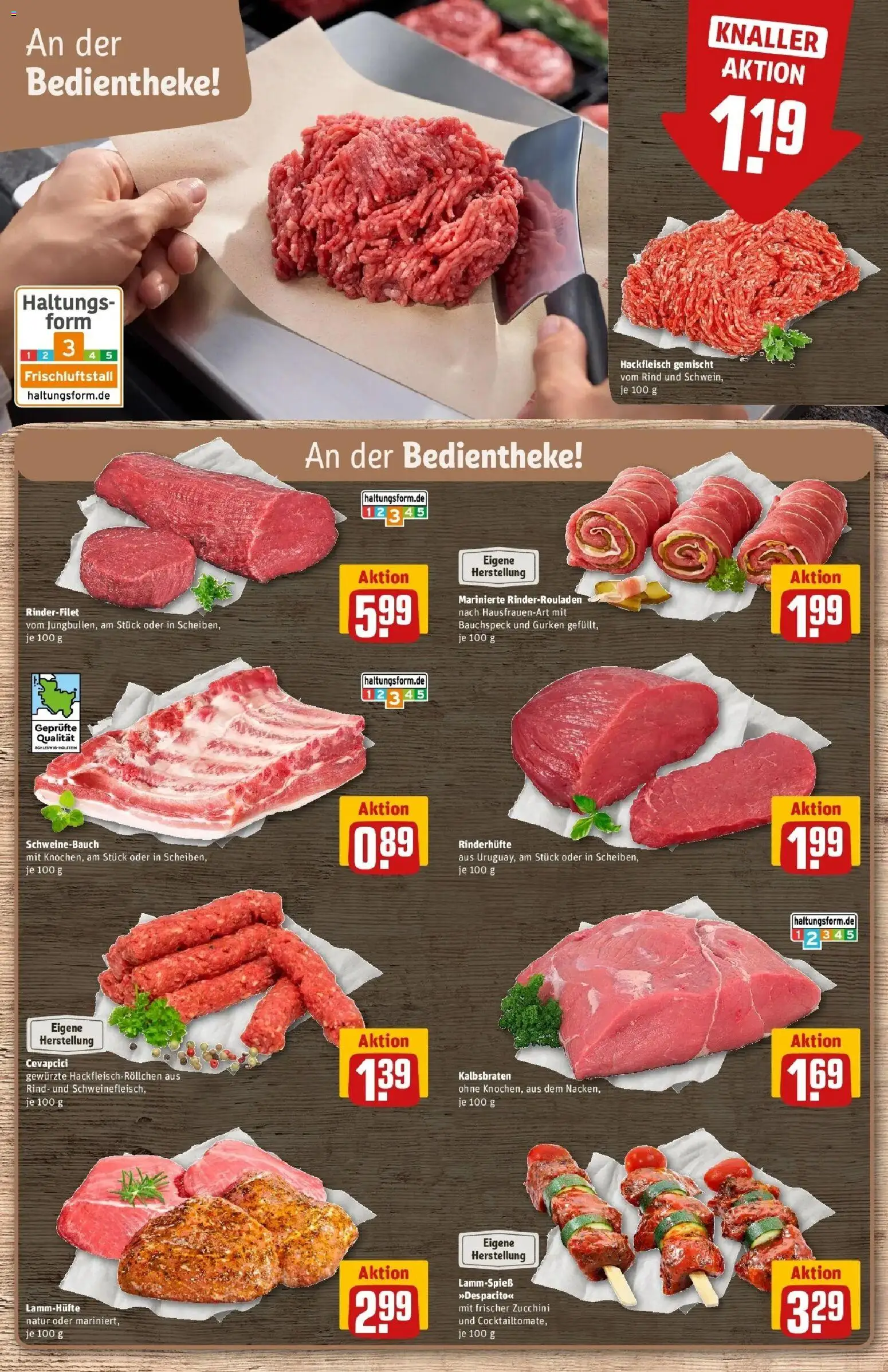 REWE Prospekt ab 28.09.2026 zum Blättern » Angebote | Seite: 16 | Produkte: Rinderrouladen, Rinderfilet, Gurken, Hackfleisch