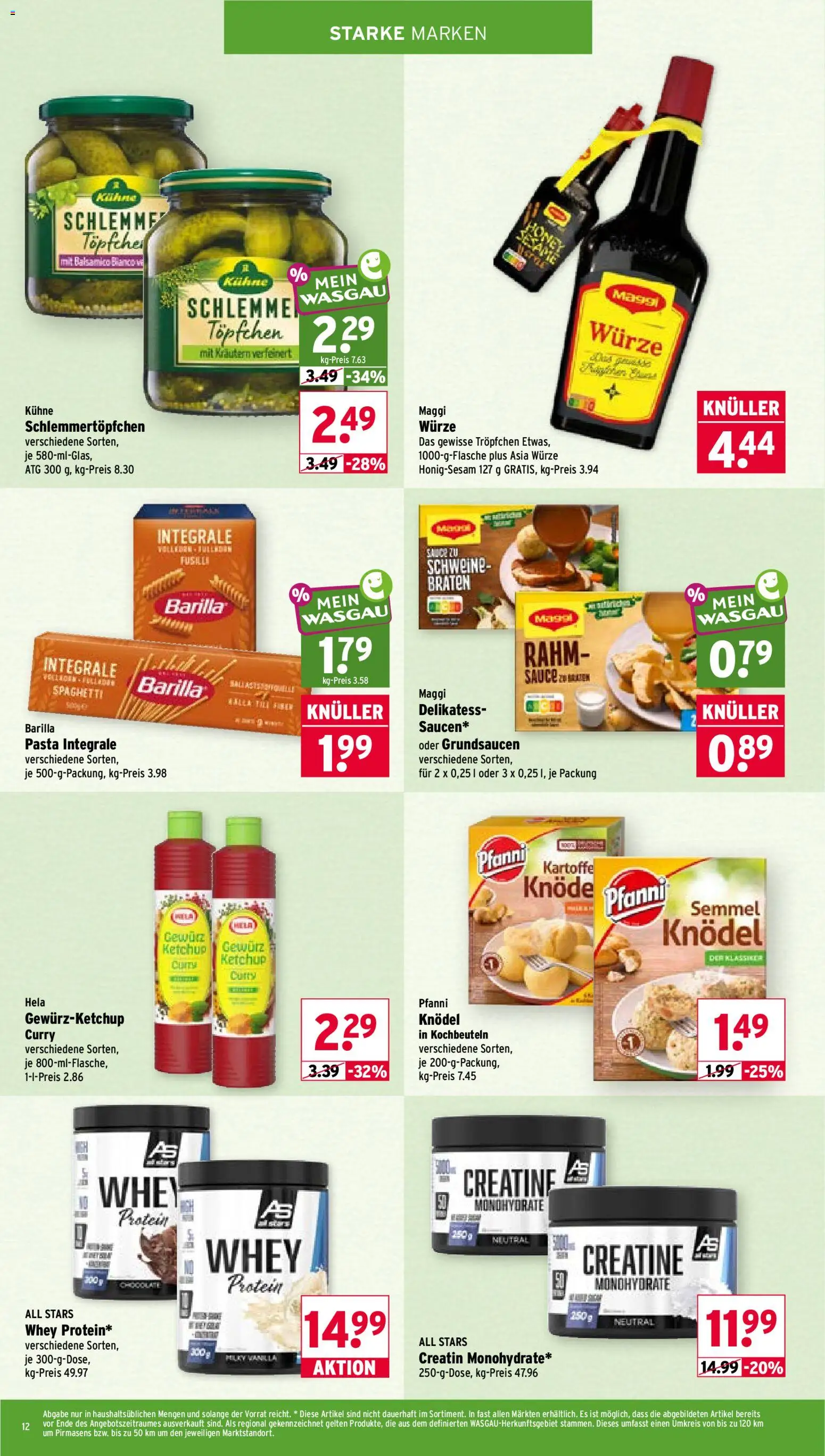 Wasgau Prospekt – gültig ab 12.10.2026 | Seite: 12 | Produkte: Barilla, Balsamico, Spaghetti, Pasta