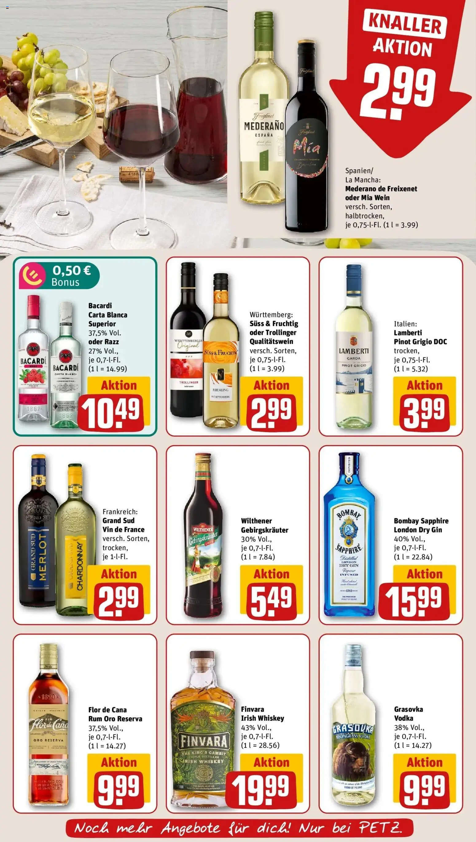 REWE Prospekt ab 21.09.2026 zum Blättern » Angebote | Seite: 23 | Produkte: Bacardi, Wilthener, Freixenet, Vodka