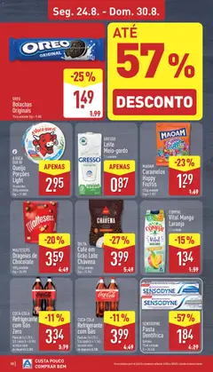 Pré-visualização COCA-COLA Refrigerante com Gás, COCA-COLA Refrigerante com Gás Pack de 2 x 1,75 l; 3,5 l pack (l = 1.14); acresce valor de depósito 0.20€ válido de 24/08/2026 | Página: 10