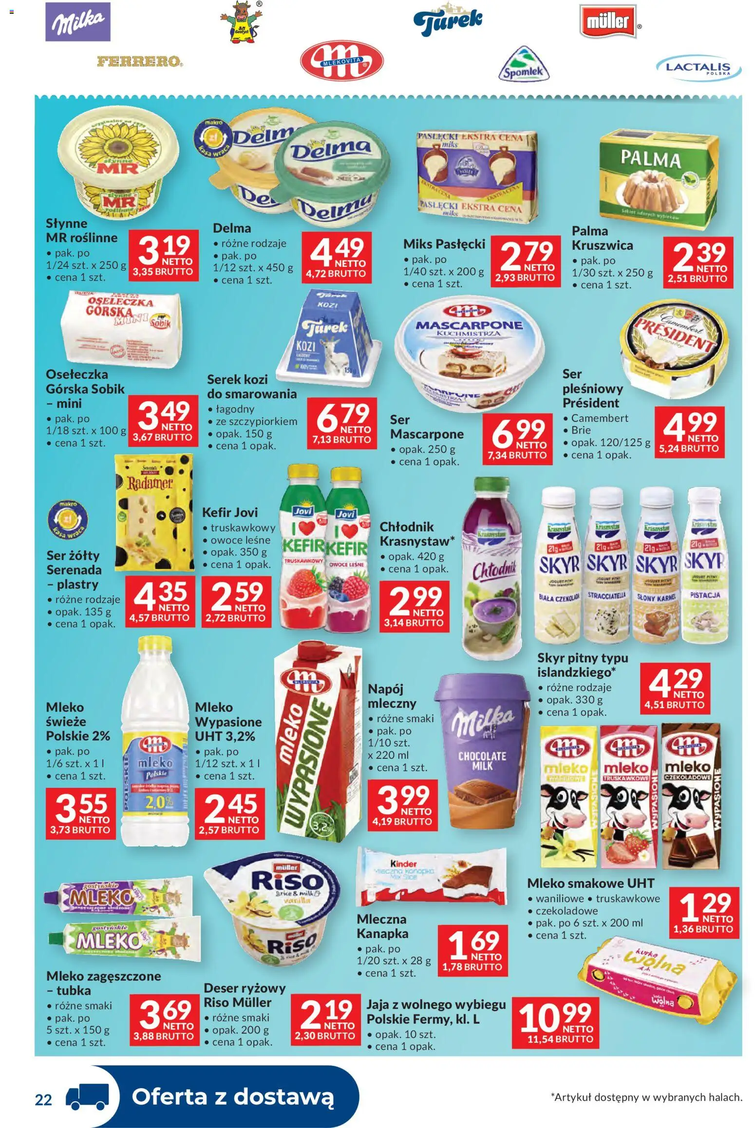 Makro gazetka - Dystrybucja do sklepów od 07.07.2026 | Strona: 22 | Produkty: Ser, Owoce, Jaja, Skyr