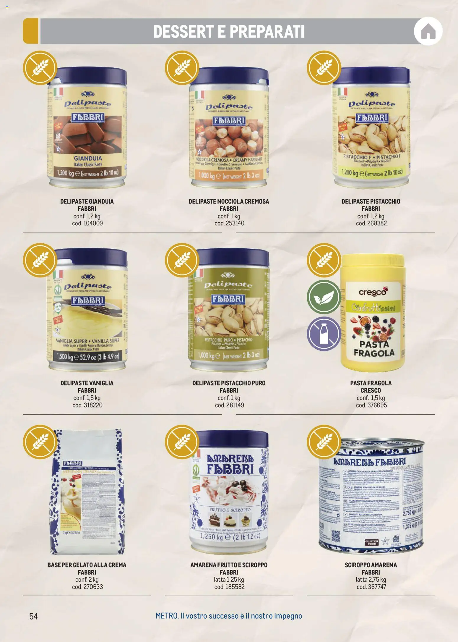 Volantino Metro del 17/08/2026 | Pagina: 54 | Prodotti: Crema, Pistacchio, Pasta, Dessert