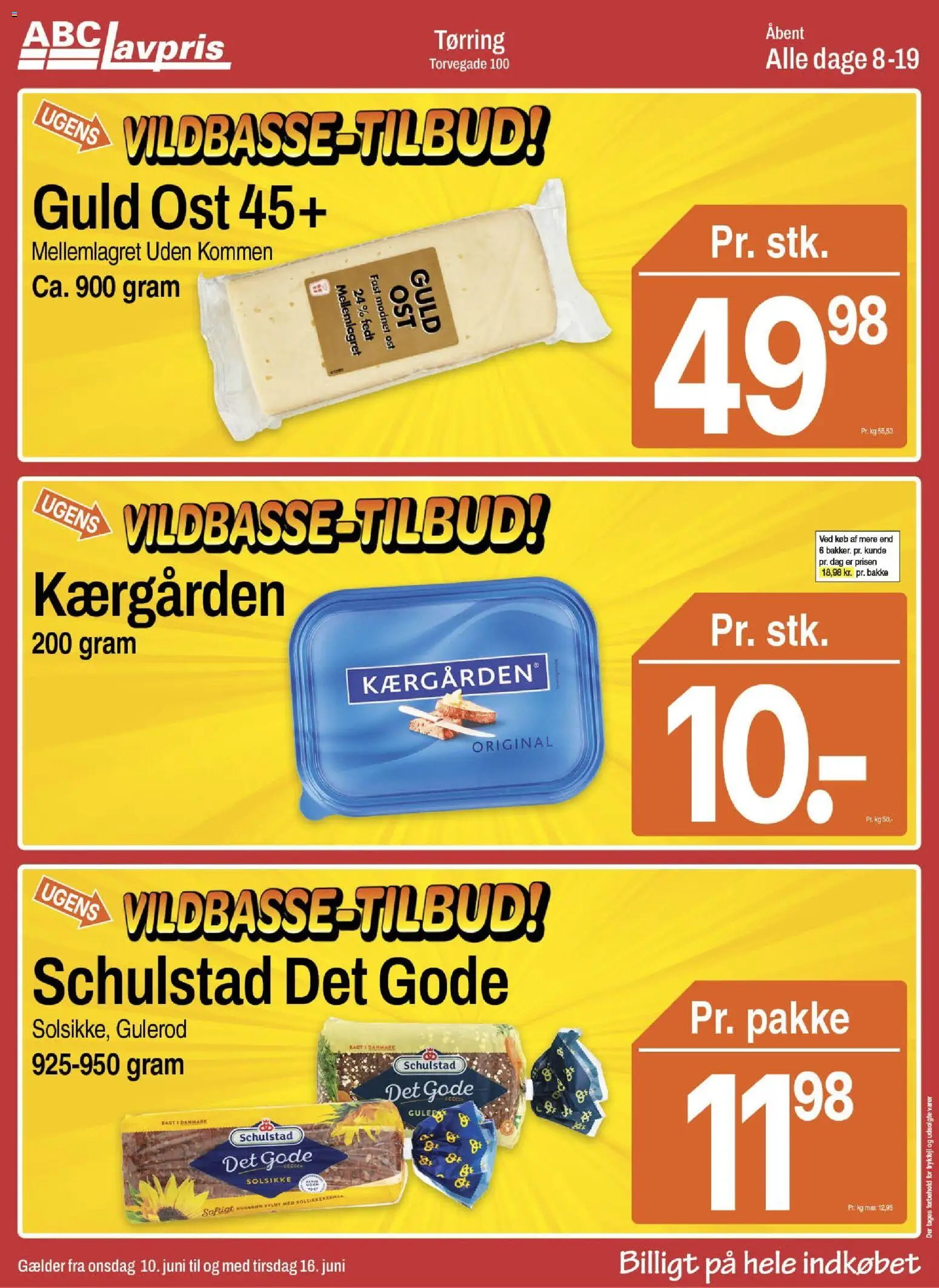 Abc Lavpris tilbudsavis – gyldig fra 10.06.2026 | Side: 1 | Produkter: Ost, Solsikkekerner, Gulerod