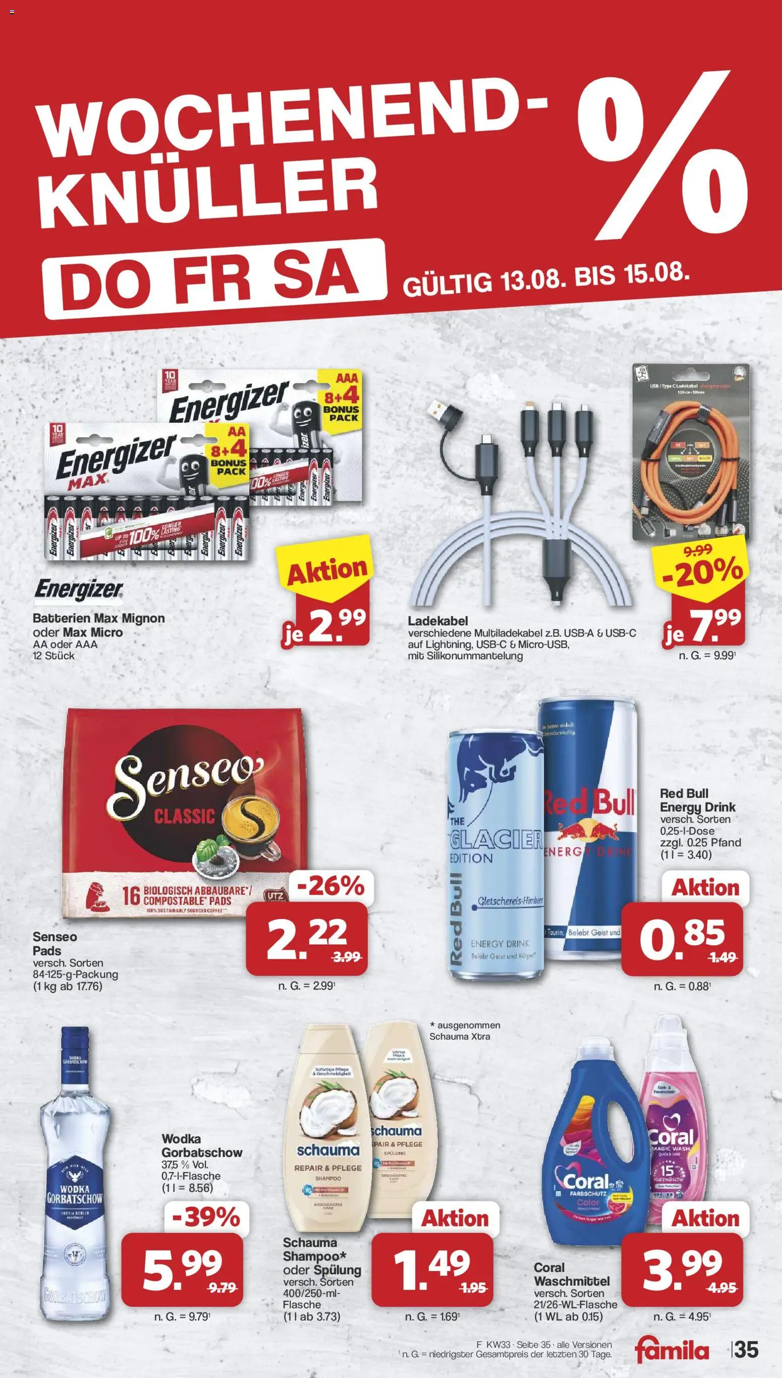 Famila Nordwest Prospekt – gültig ab 10.08.2026 | Seite: 41 | Produkte: Senseo, Batterien, Shampoo, Spülung