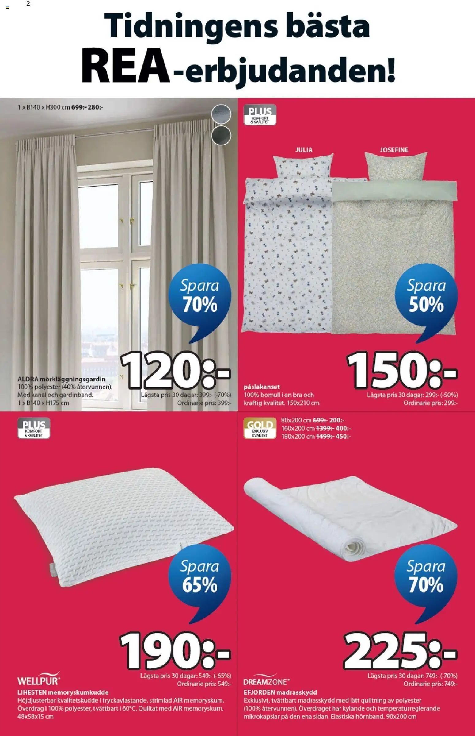 JYSK reklamblad aktuell från 01.06.2026 | Sida: 2 | Produkter: Madrasskydd, Påslakanset