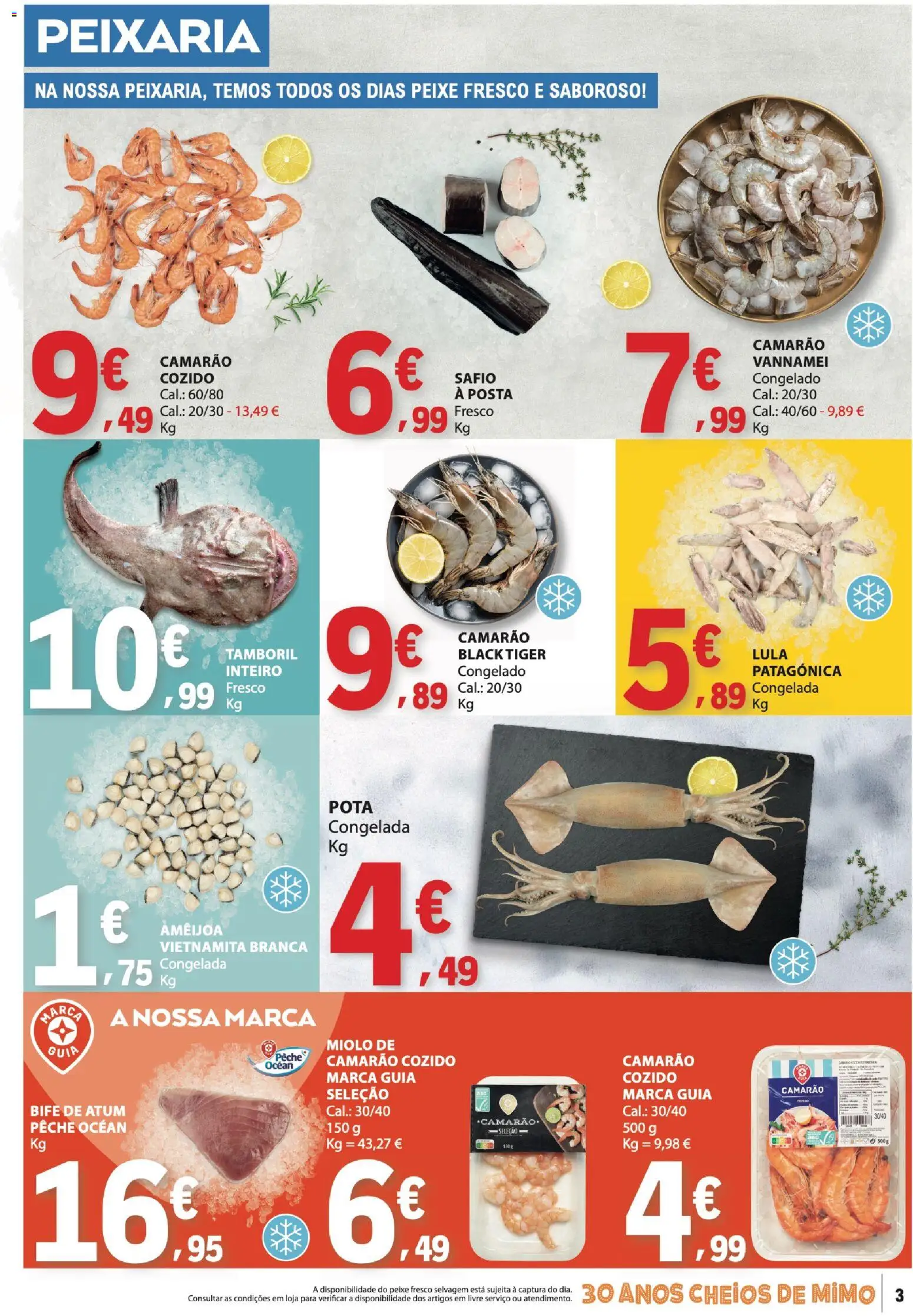 E.Leclerc folheto │ válido de 11.06.2026 | Página: 3 | Produtos: Atum, Camarão, Tamboril, Peixe