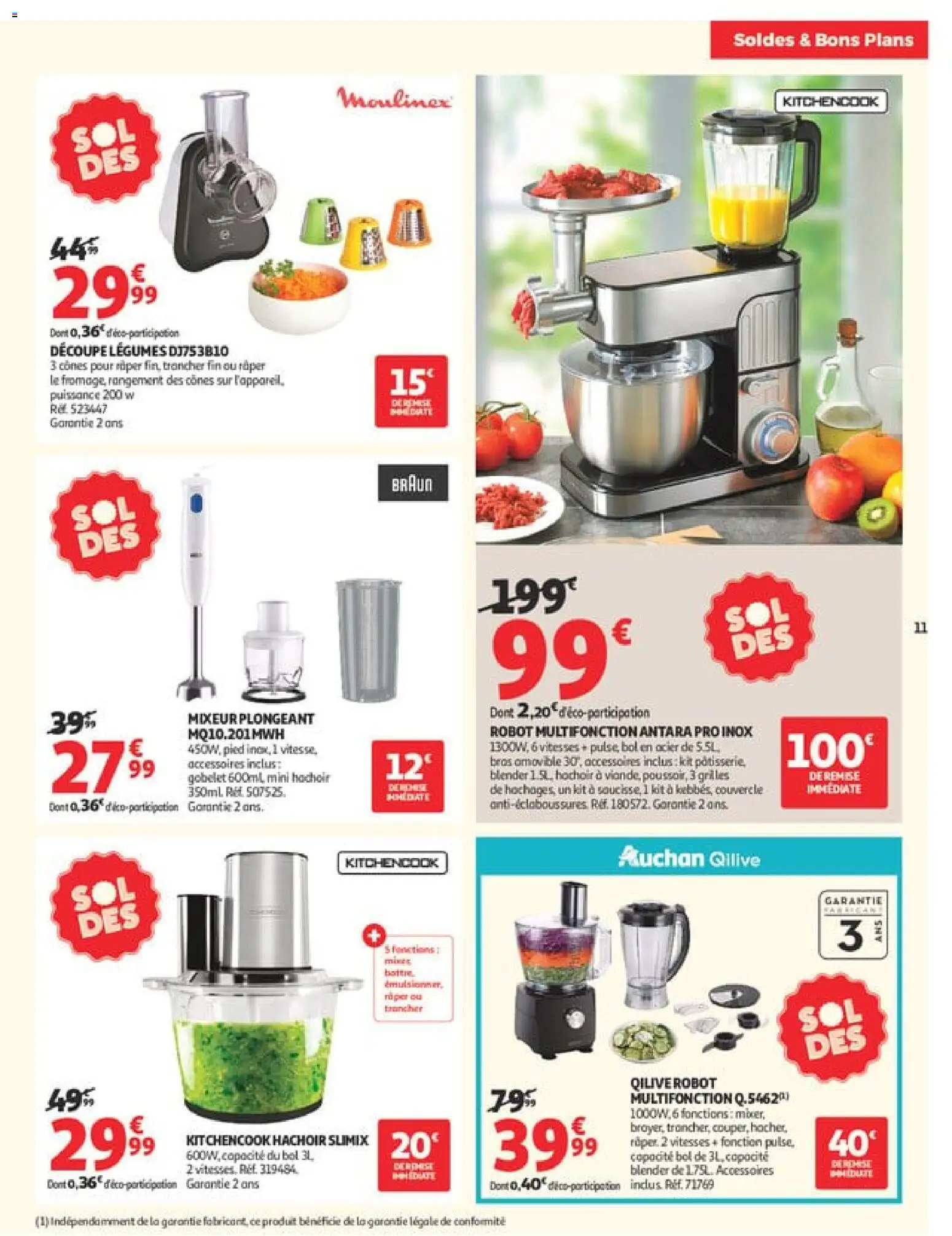 {H1} | Page: 11 | Produits: Mixeur plongeant, Robot, Bol, Cônes