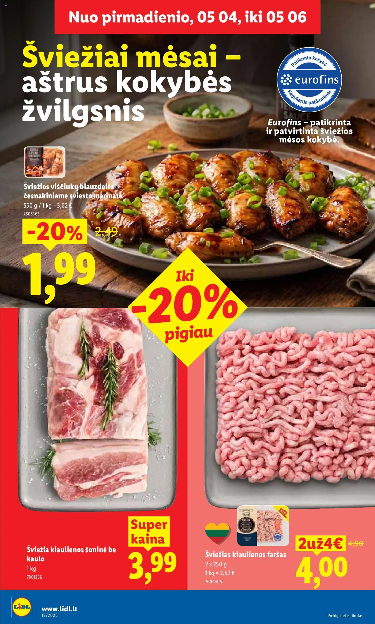 LIDL akcijos nuo 04.05.2026 | Puslapis: 10 | Prekių: Kiaulienos