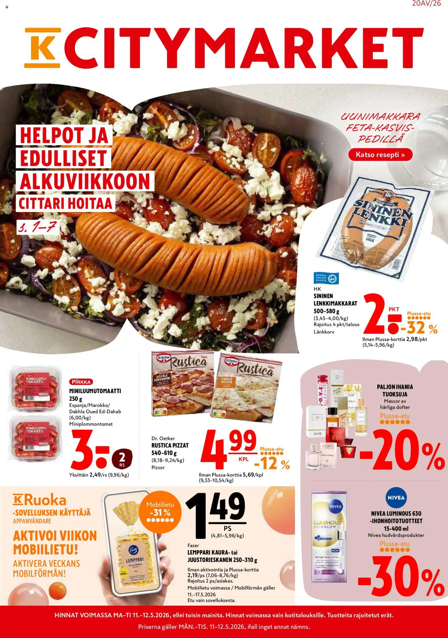 K-Citymarket tarjoukset – voimassa 11.05.2026 alkaen | Sivu: 1 | Tuotteet: Kaura