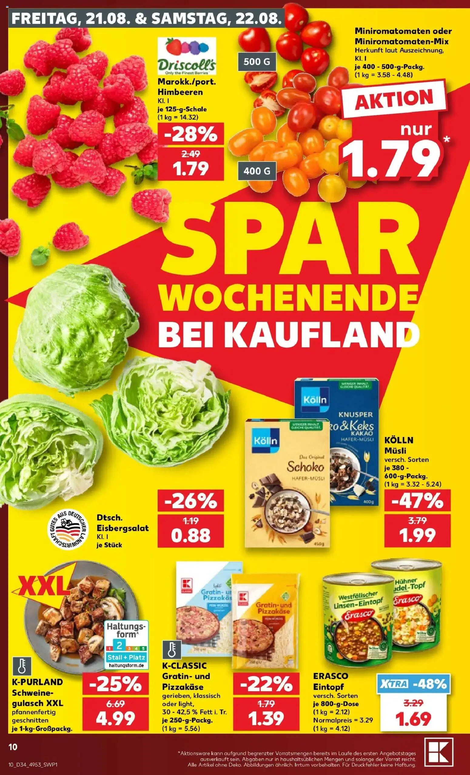 Prospekt Kaufland ab 17.08.2026 » Angebote Online zum Blättern | Seite: 21 | Produkte: Himbeeren, Kolln, Kolln musli, Eisbergsalat