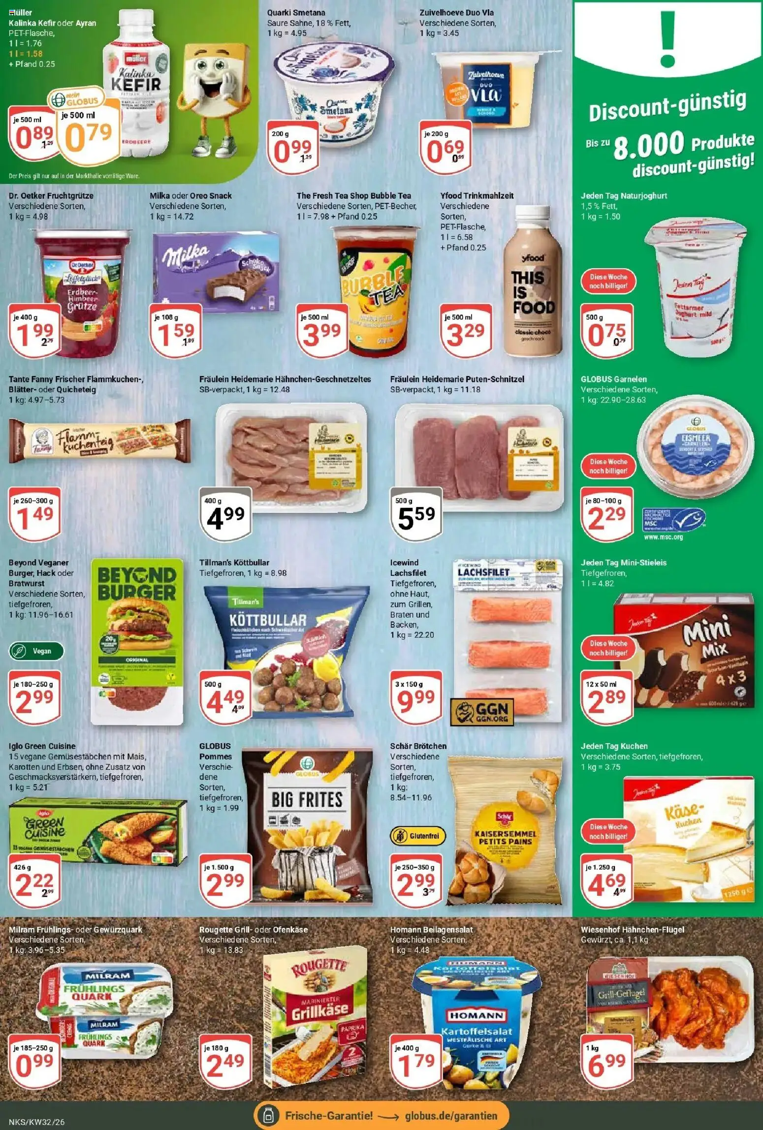 Globus Prospekt Neunkirchen (ab 03.08.2026) » Angebote online | Seite: 15 | Produkte: Grill, Käse, Burger, Milram