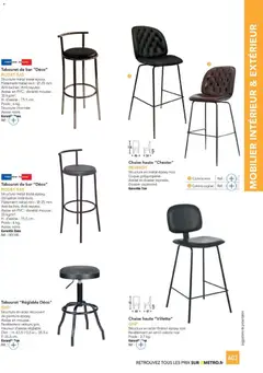 METRO - Prévisualisation de METRO - CHR Équipement valide à partir de 01/01/2025 | Page: 403 | Produits: Chaise haute, Mousse, Cognac, Tabouret de bar