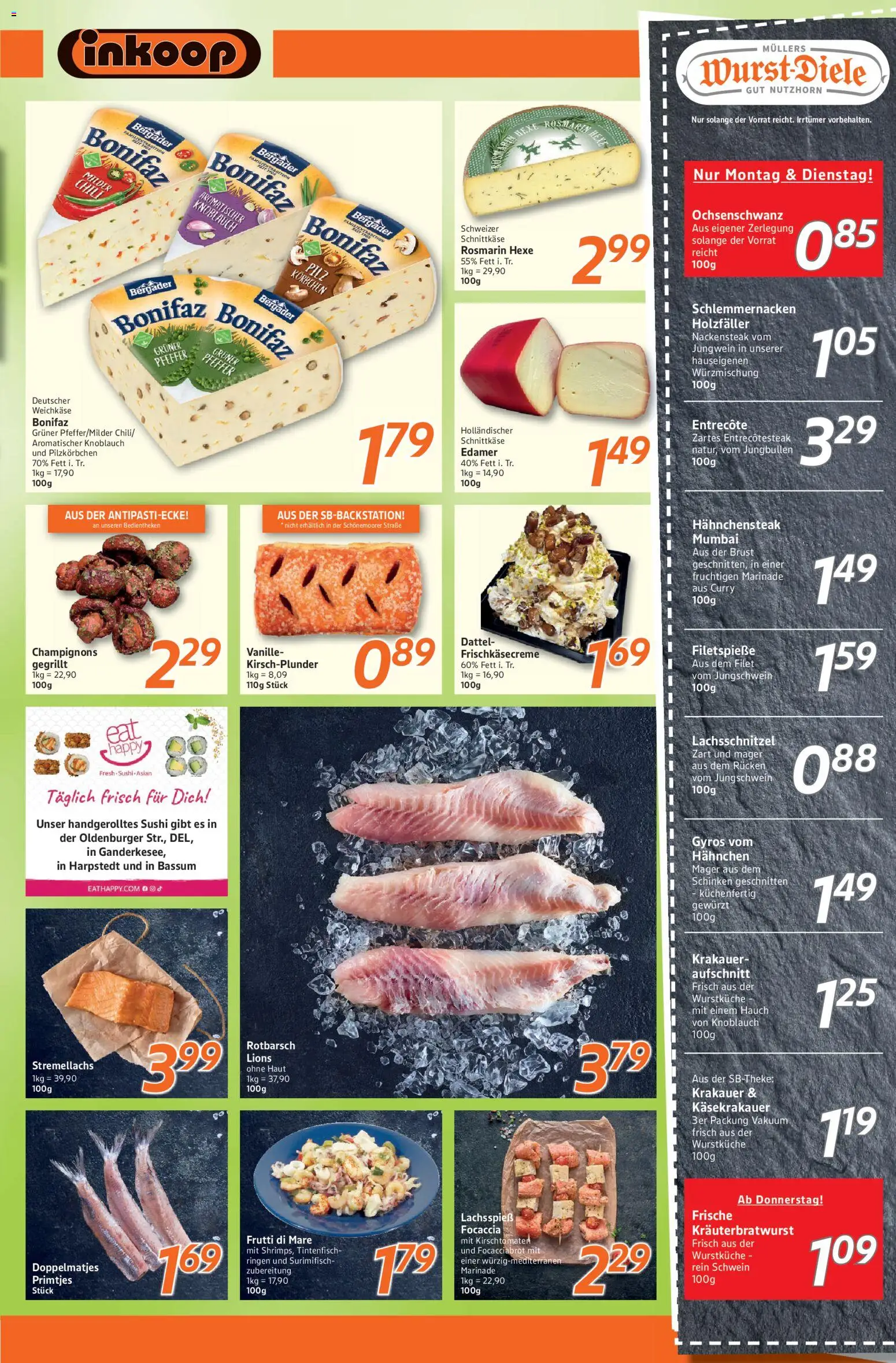 Inkoop Prospekt – gültig ab 03.08.2026 | Seite: 3 | Produkte: Edamer, Gyros, Champignons, Knoblauch