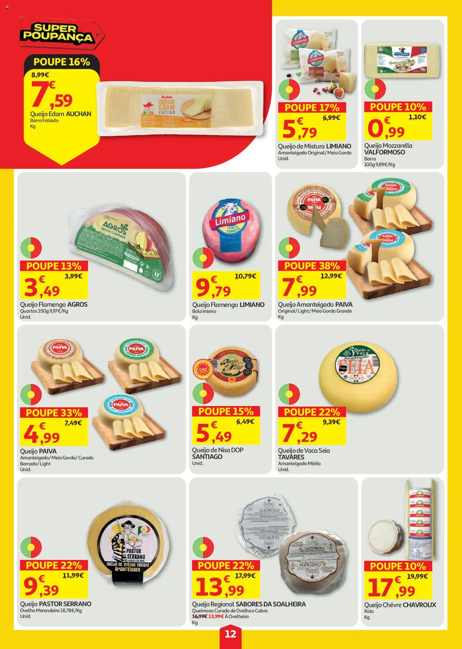 Auchan folheto │ válido de 23/07/2026 | Página: 12 | Produtos: Queijo, Pá