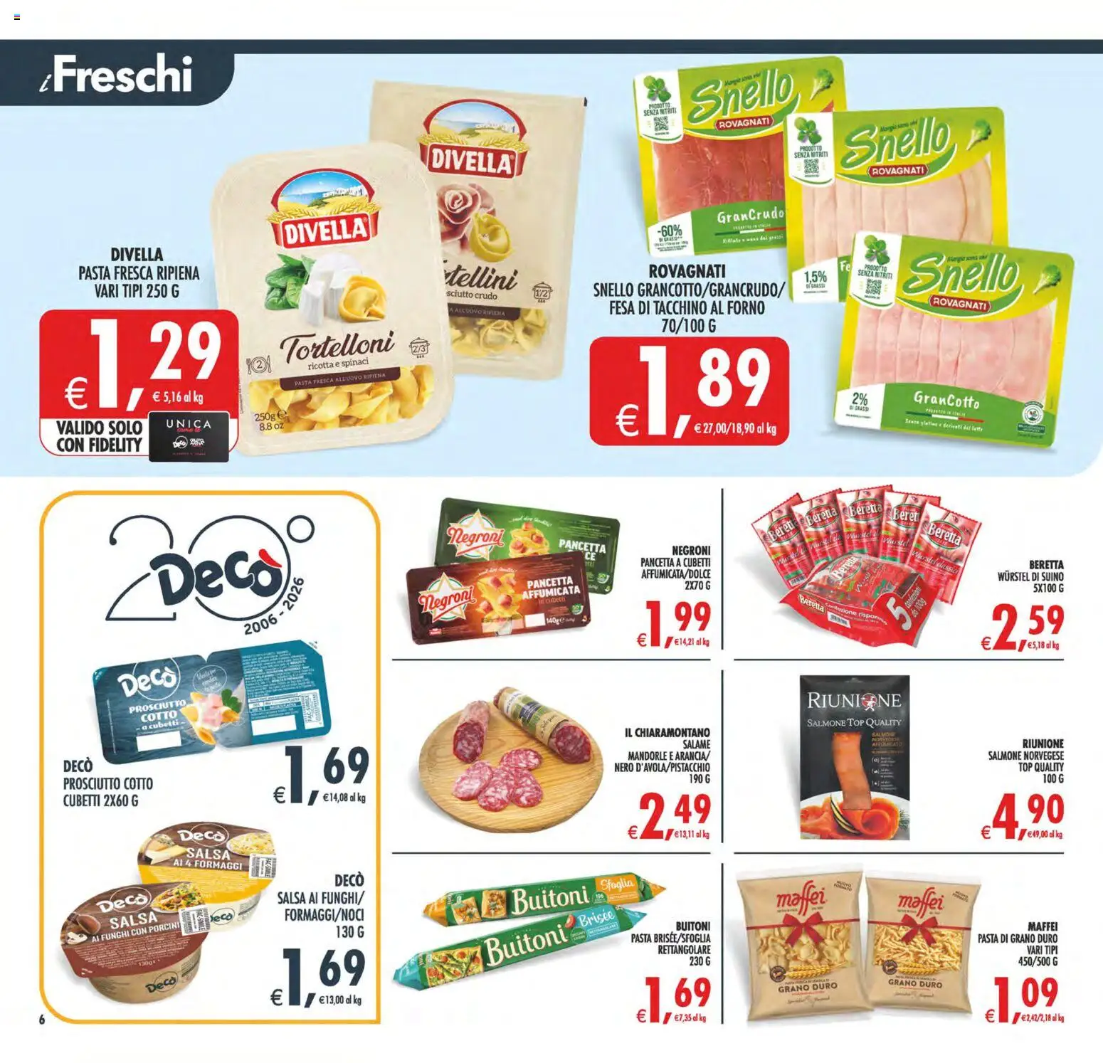 Volantino Decò del 08.05.2026 | Pagina: 8 | Prodotti: Salame, Tacchino, Wurstel, Funghi