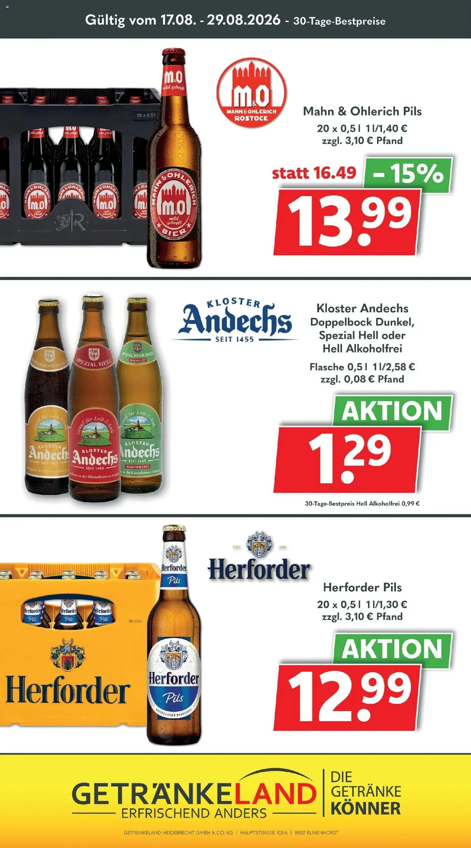 Getränkeland Prospekt Neustrelitz (ab 17.08.2026) zum Blättern | Seite: 10 | Produkte: Bier, Pils