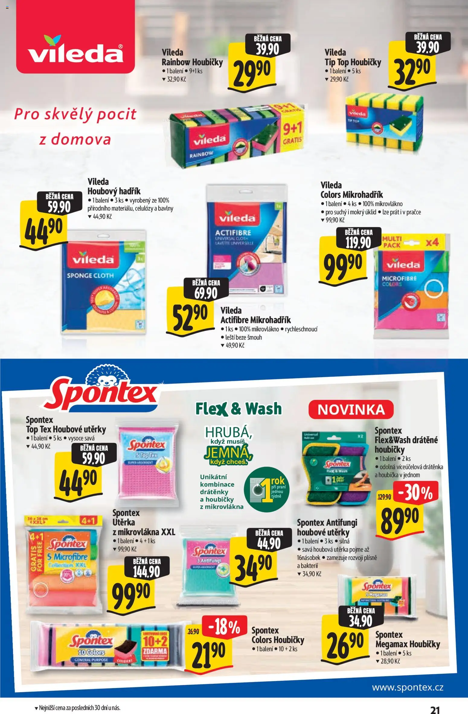 Albert katalog - Supermarket od 09.09.2026 | Strana: 21 | Produkty: Drátěnka, Houbička, Vileda Actifibre, Utěrka