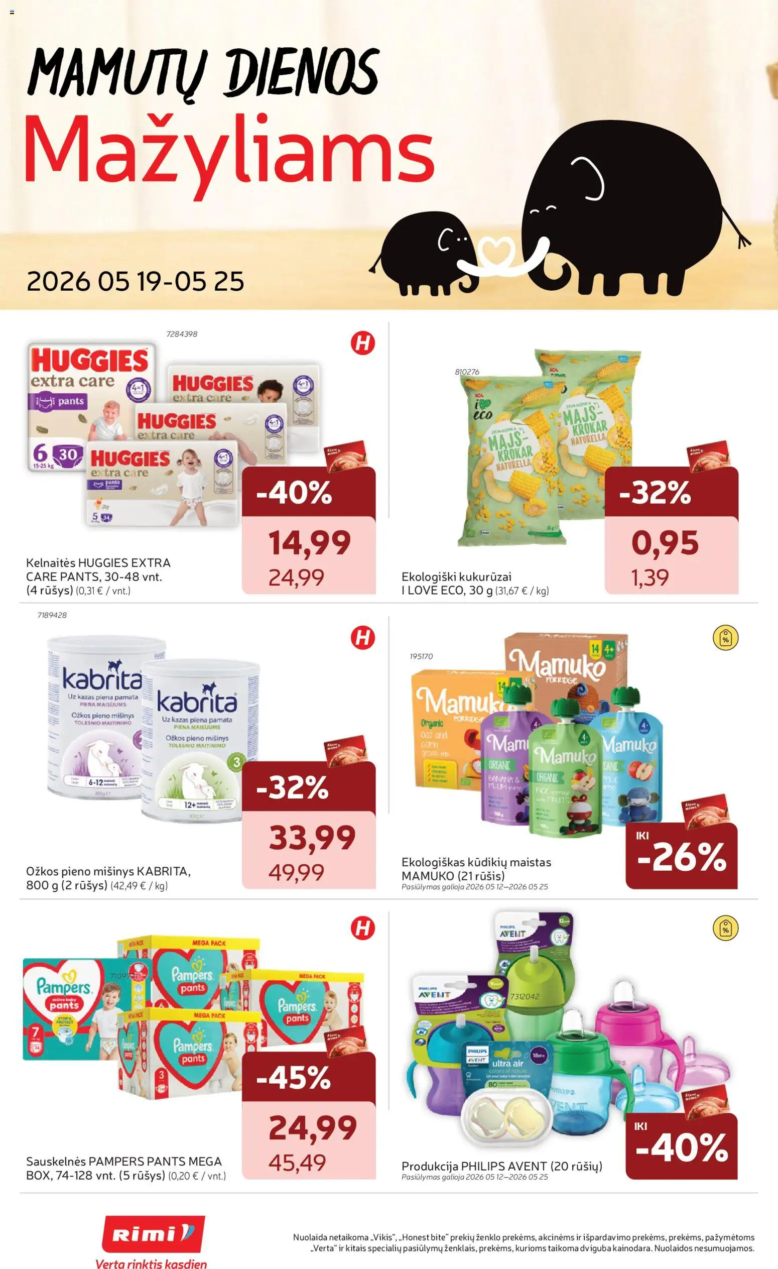 Rimi akcijos nuo 19.05.2026 | Puslapis: 26 | Prekių: Kukurūzai, Kelnaitės