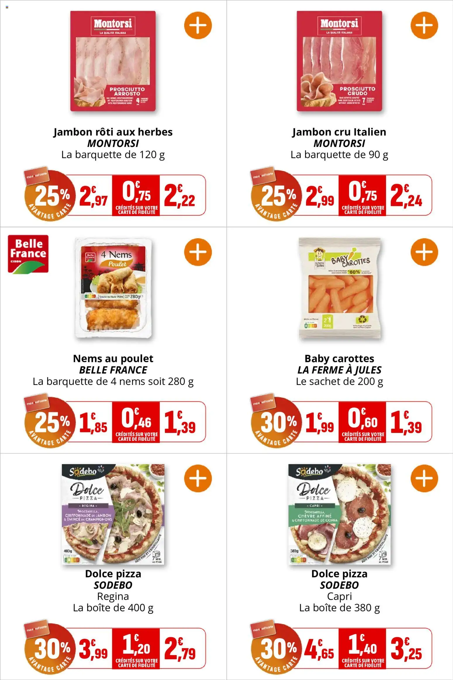 {H1} | Page: 8 | Produits: Carottes, Jambon Cru, Jambon, Pizza