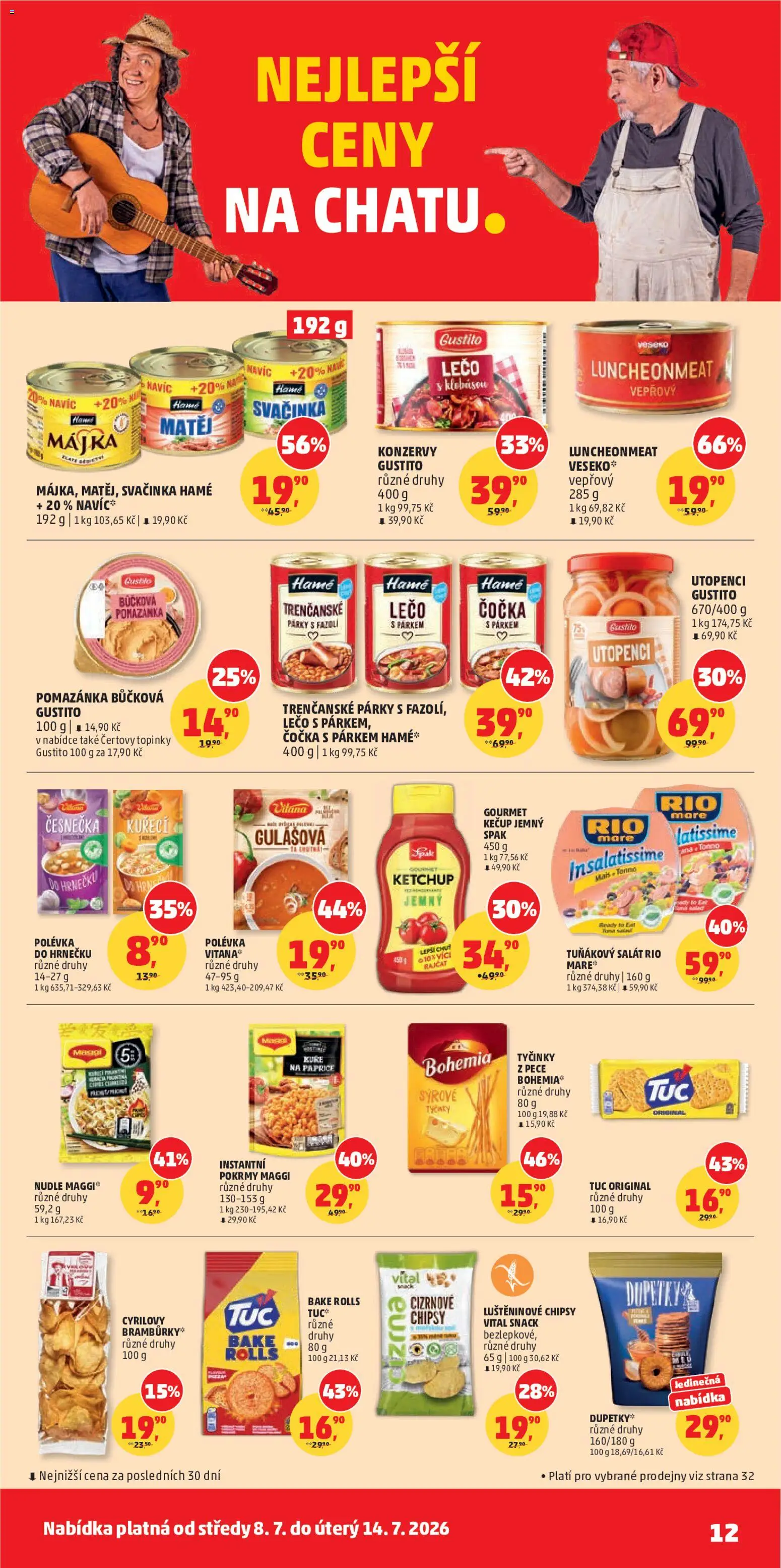 Penny Market leták od 08.07.2026 | Strana: 12 | Produkty: Kečup, Rio mare, Nudle, Lečo