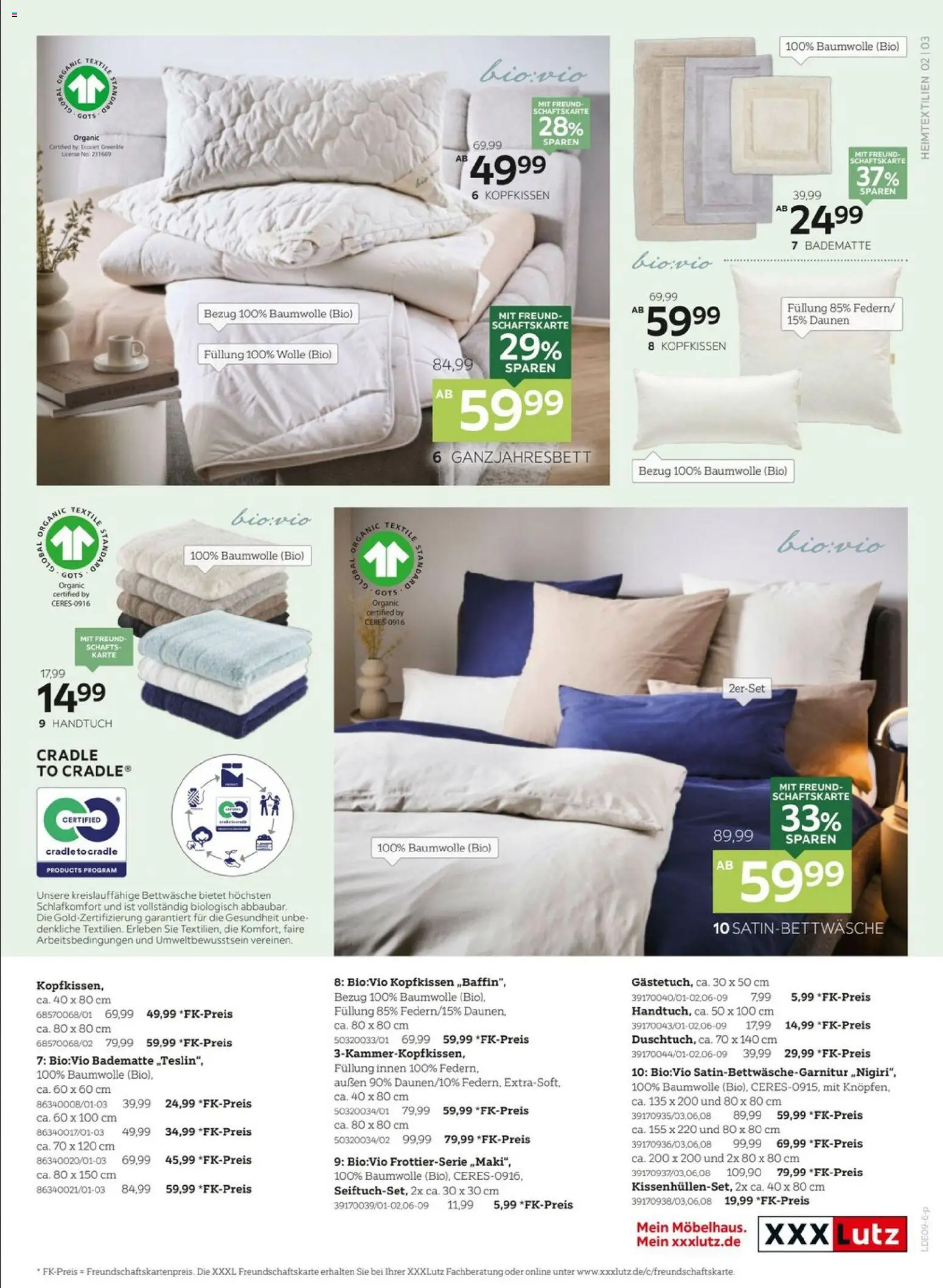XXXLutz Bis zu 73% auf Wohnaccessoires – gültig ab 05.09.2026 | Seite: 3 | Produkte: Bettwäsche, Kopfkissen