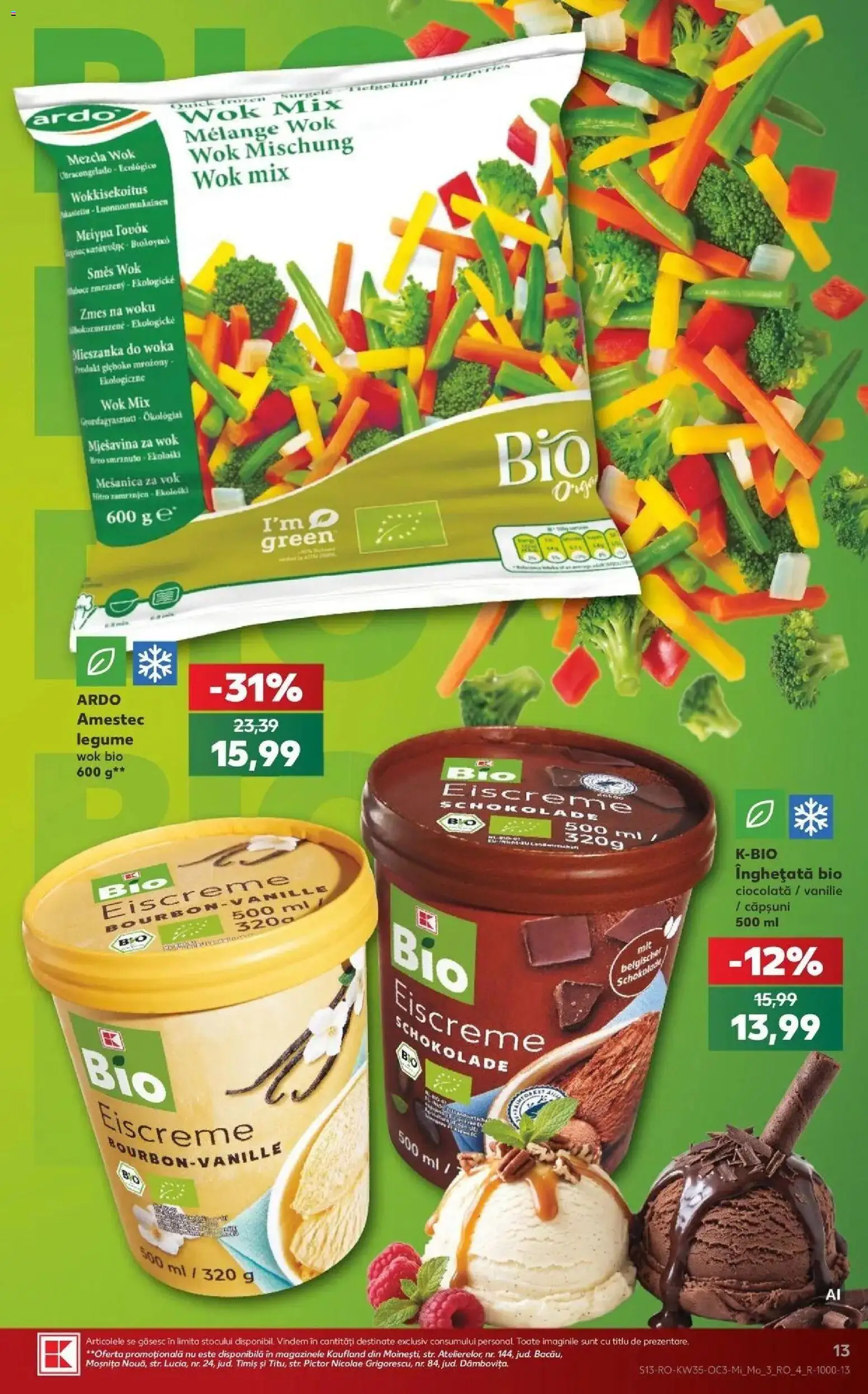 Kaufland Alba Iulia 26.08.2026 - Revista si Oferta | Pagină: 13 | Produse: Ciocolată, Căpșuni, Înghețată, Legume