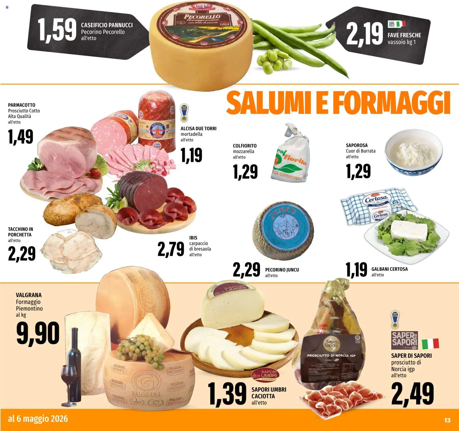 Volantino EMI del 23.04.2026 | Pagina: 13 | Prodotti: Mozzarella, Prosciutto, Pecorino, Burrata