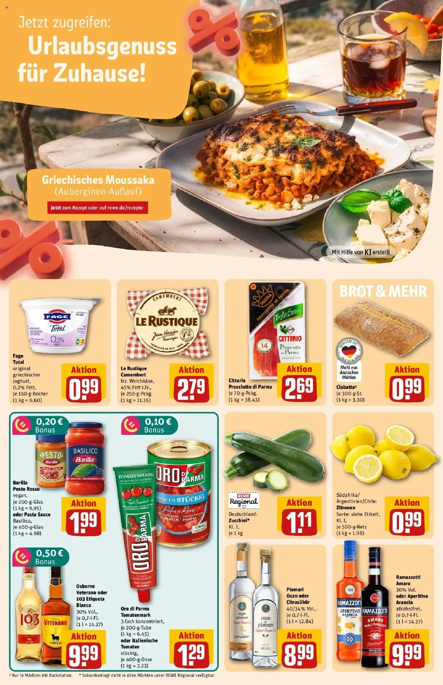 REWE Prospekt ab 31.08.2026 zum Blättern » Angebote | Seite: 20 | Produkte: Mehl, Barilla, Likör, Ramazzotti