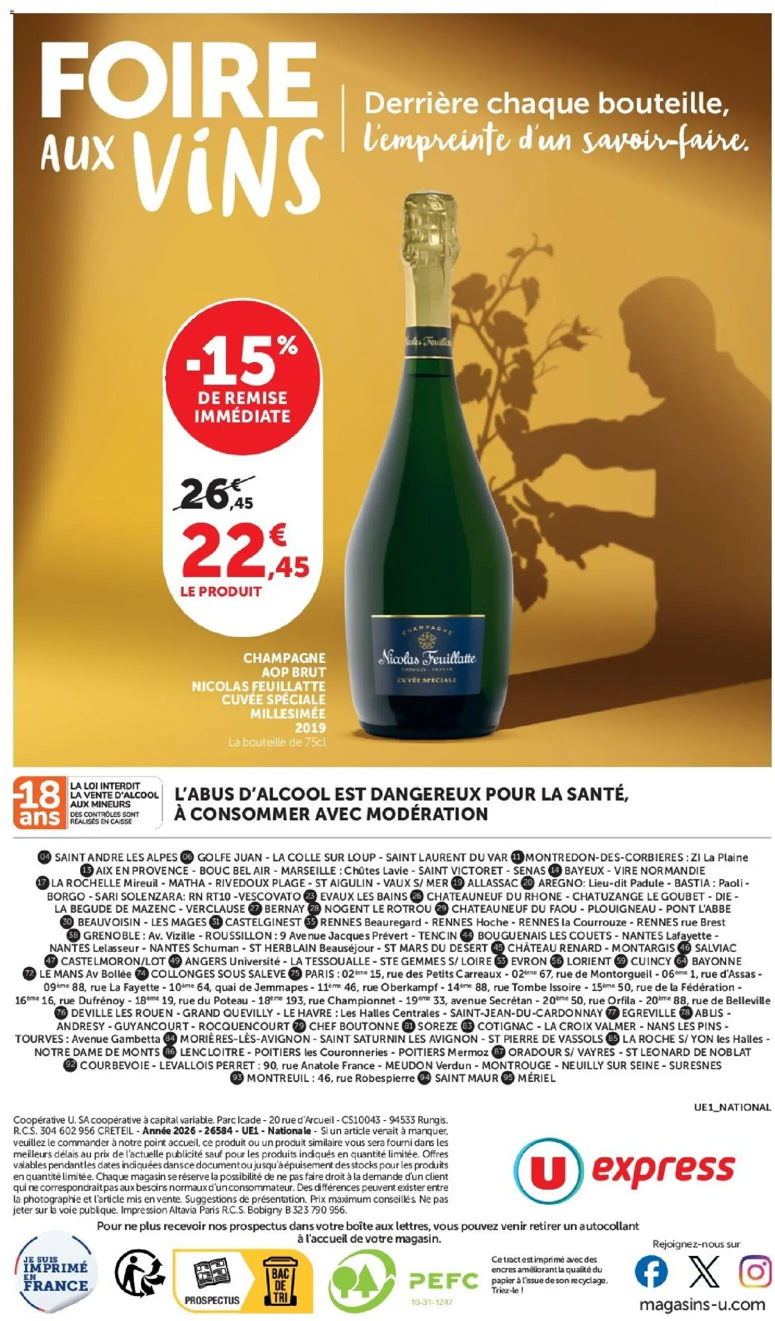 {H1} | Page: 10 | Produits: Champagne nicolas feuillatte, Impression, Colle, Bouteille