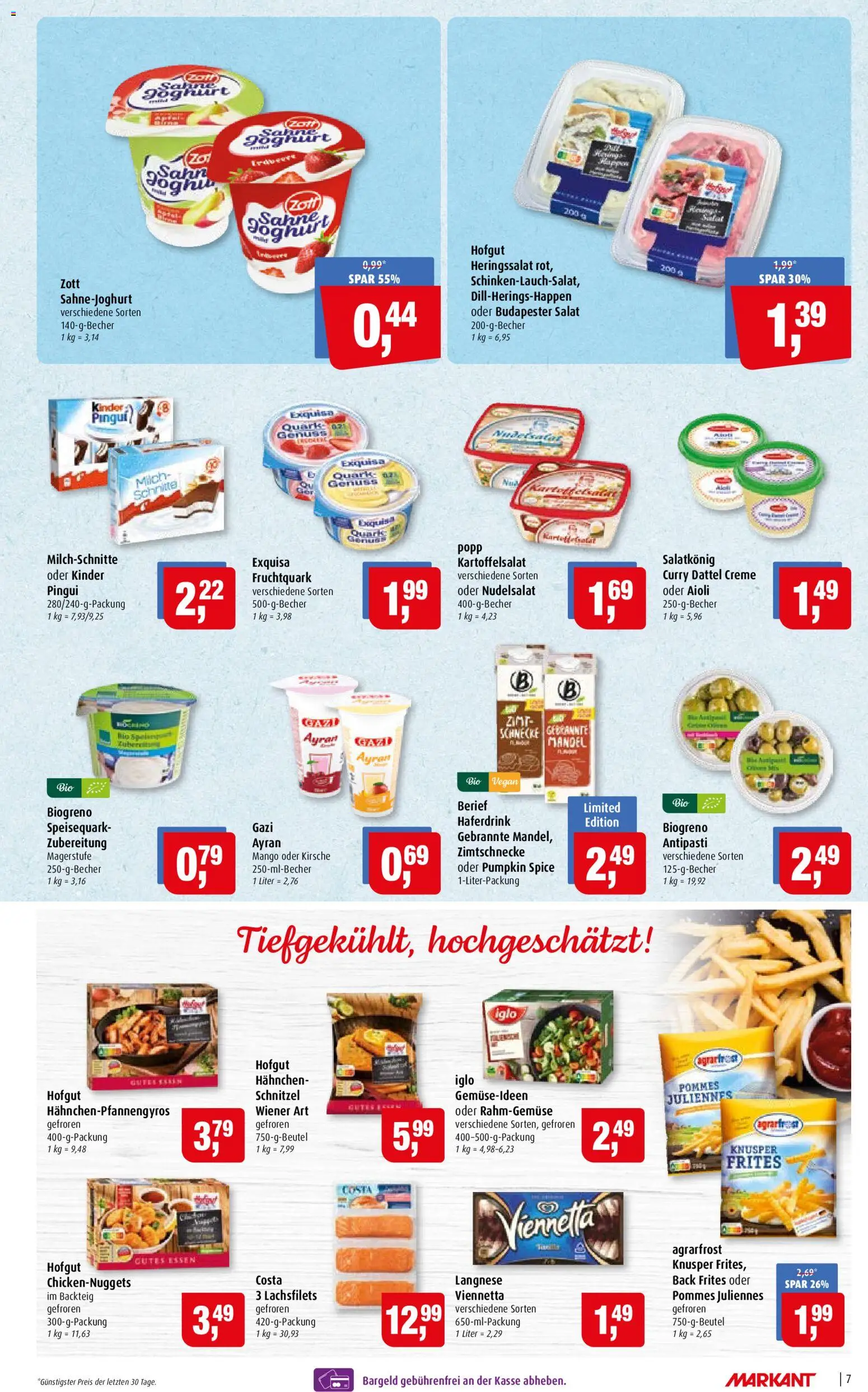 Markant Prospekt – gültig ab 26.10.2026 | Seite: 7 | Produkte: Langnese, Iglo, Pommes, Schnitzel
