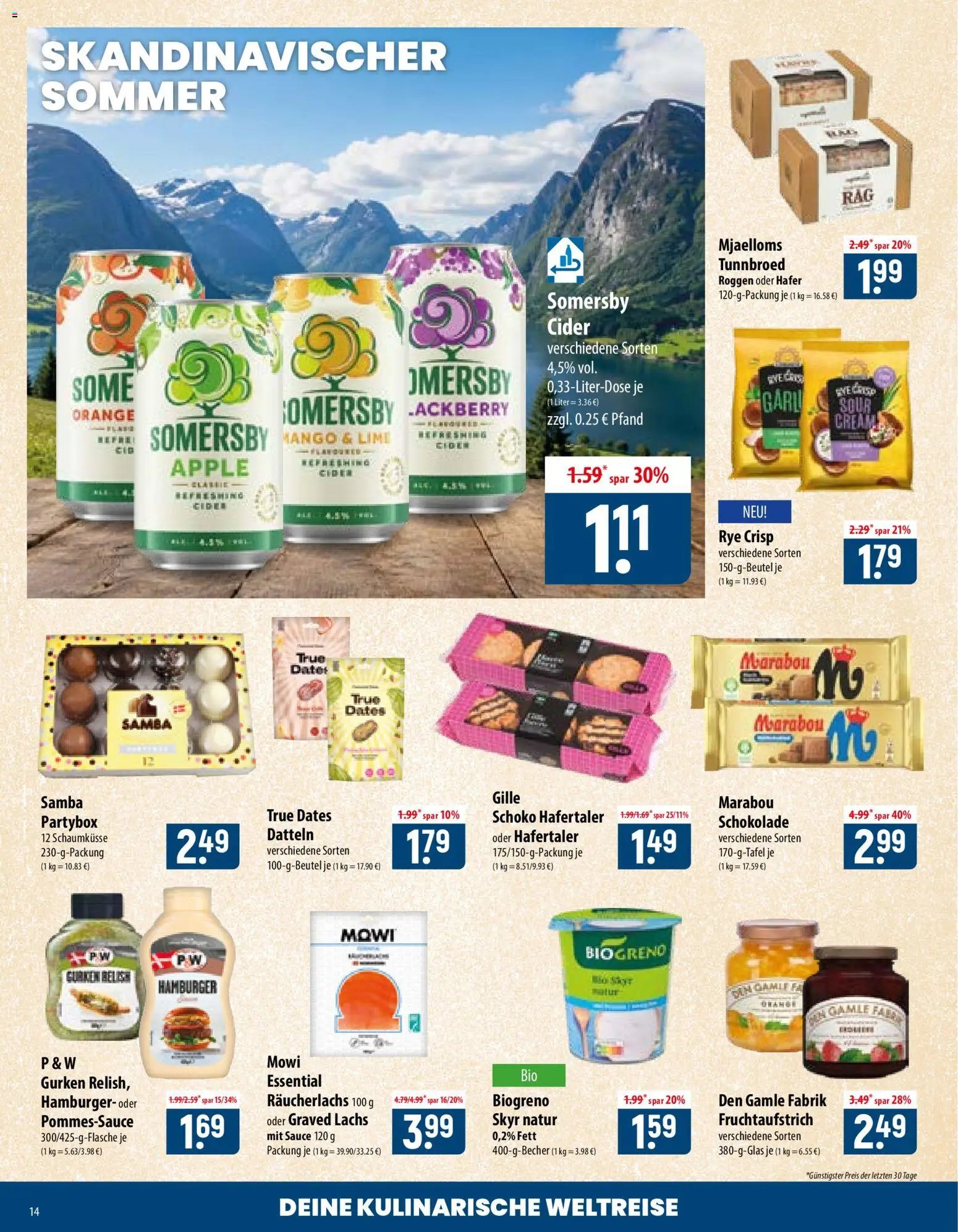 Famila Prospekt – gültig ab 17.08.2026 | Seite: 14 | Produkte: Schokolade, Apple, Mango, Gurken