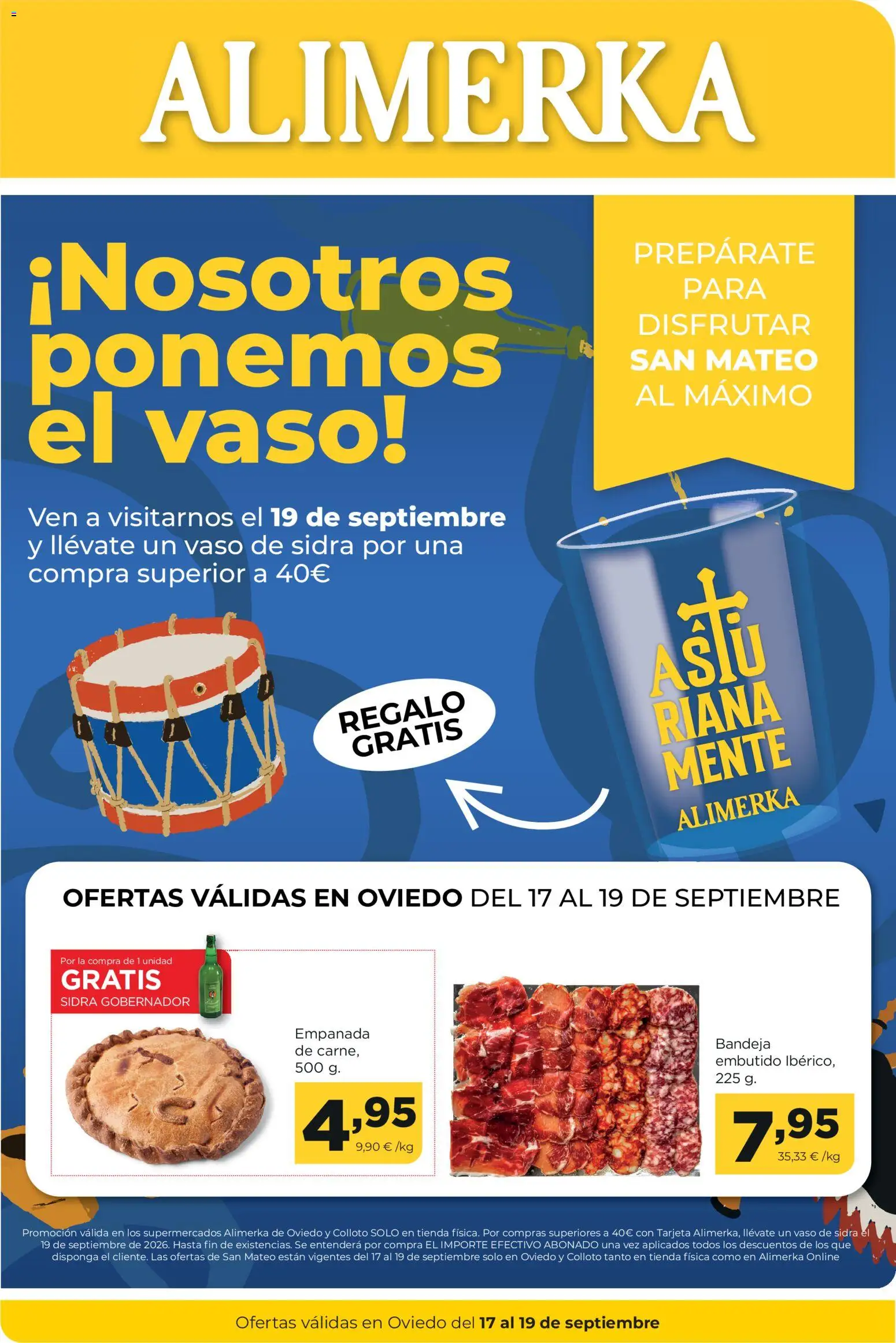Alimerka Oferta San Mateo │ válido desde el 17/09/2026 | Página: 1 | Productos: Sidra, Bandeja