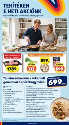 Aldi akciós újság - amely érvényes a következő dátumtól: 2026.09.17. | Oldal: 40 | Termékek: Milsani, Lé, Rizs, Csirkemellfilé