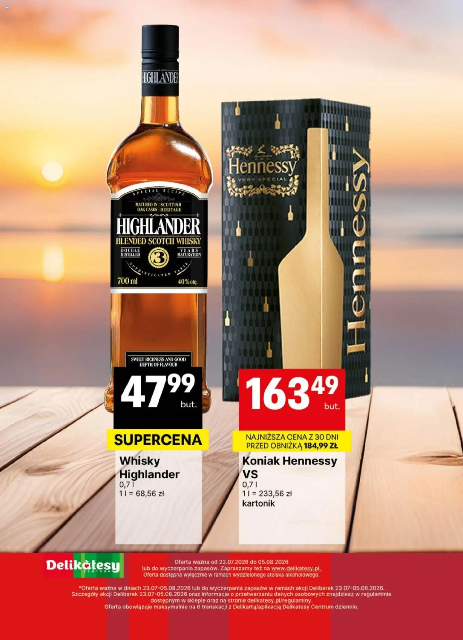 Delikatesy Centrum gazetka - DeliBarek od 23.07.2026 | Strona: 21 | Produkty: Hennessy, Koniak, Delikatesy, Whisky