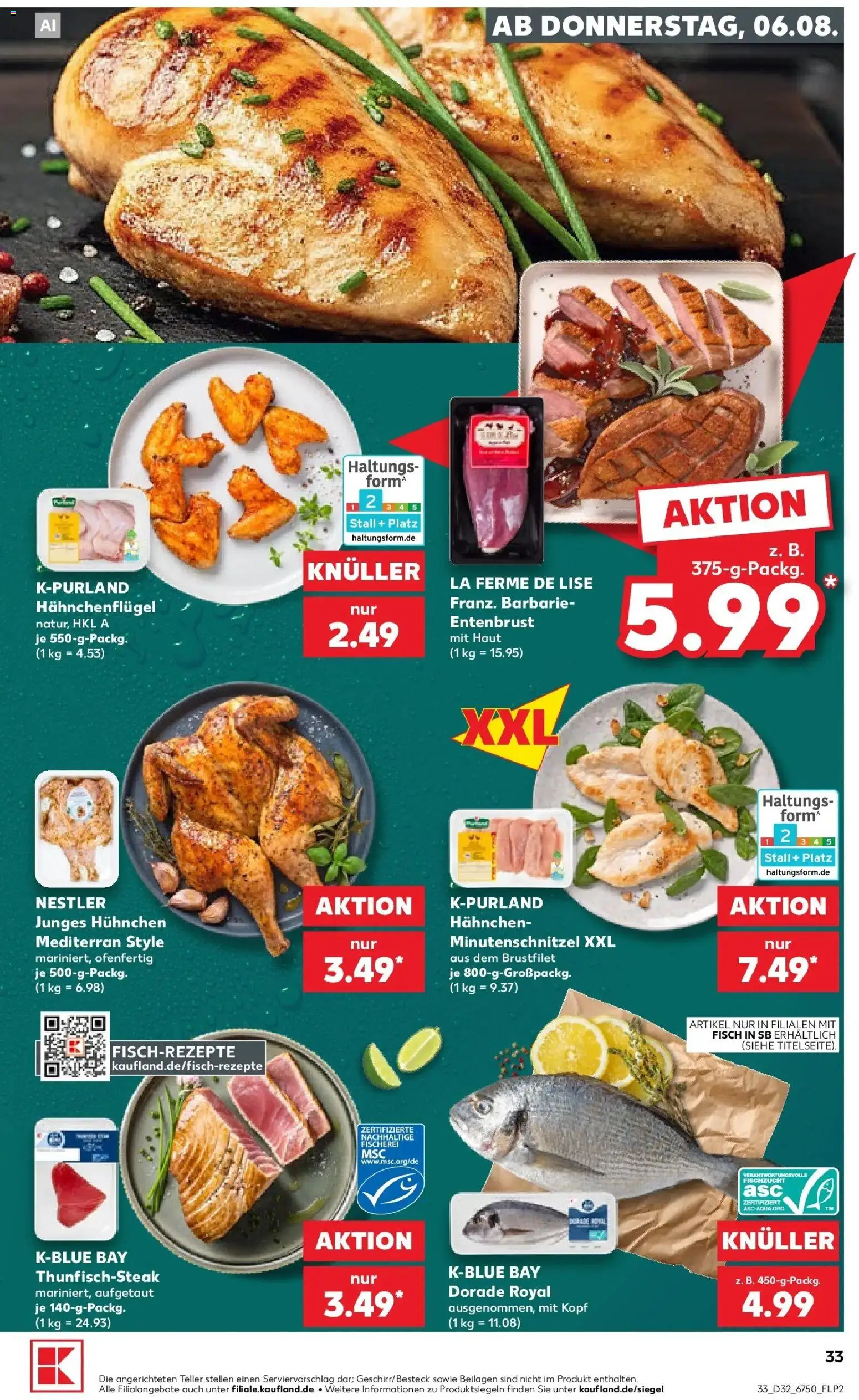 Kaufland Prospekt Eisenhüttenstadt – gültig ab 03.08.2026 | Seite: 42 | Produkte: Dorade, Hahnchen, Fisch
