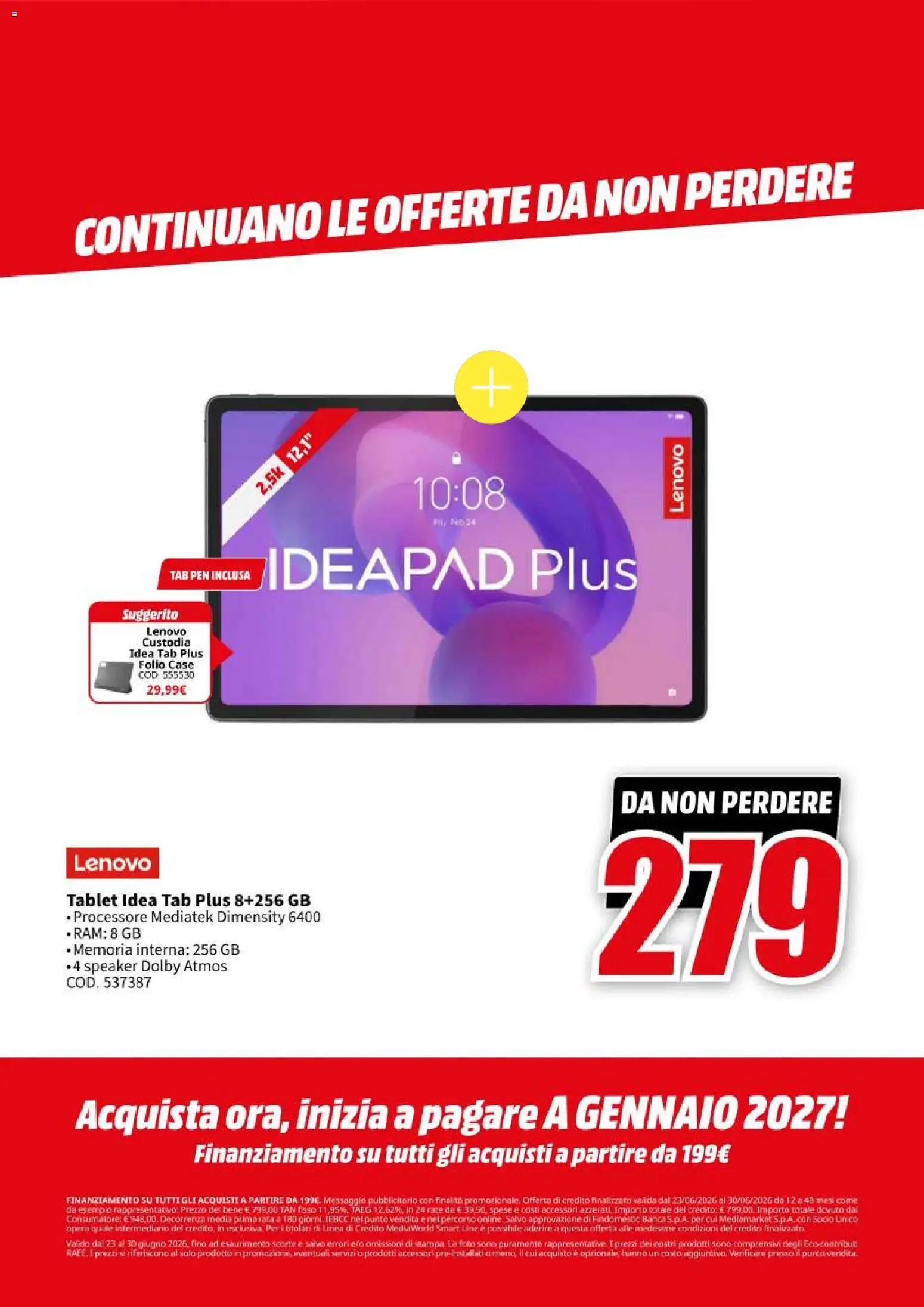 Volantino Media World del 23/06/2026 | Pagina: 37 | Prodotti: Tablet, Speaker
