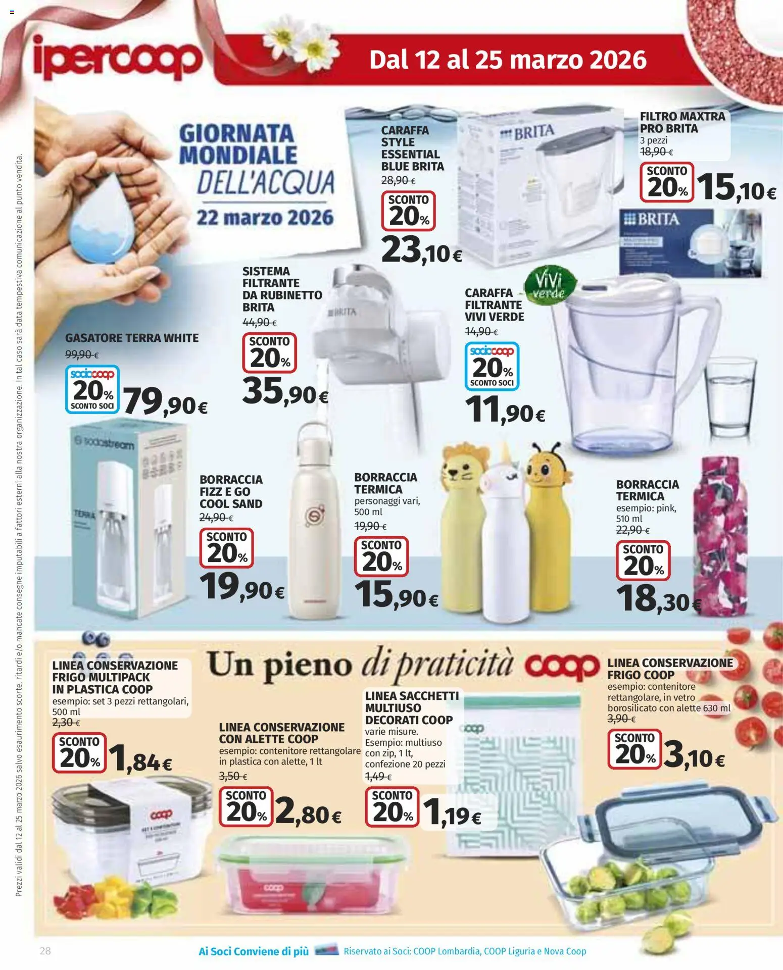 Volantino Ipercoop del 12.03.2026 | Pagina: 28 | Prodotti: Caraffa, Data, Borraccia, Terra